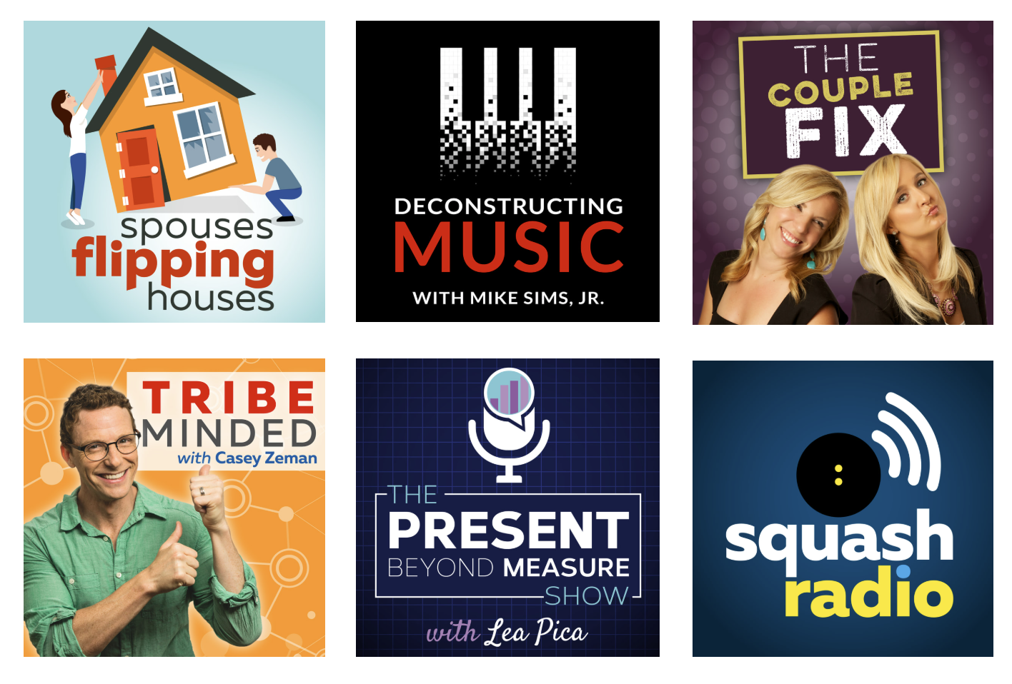 Podcast artwork images.