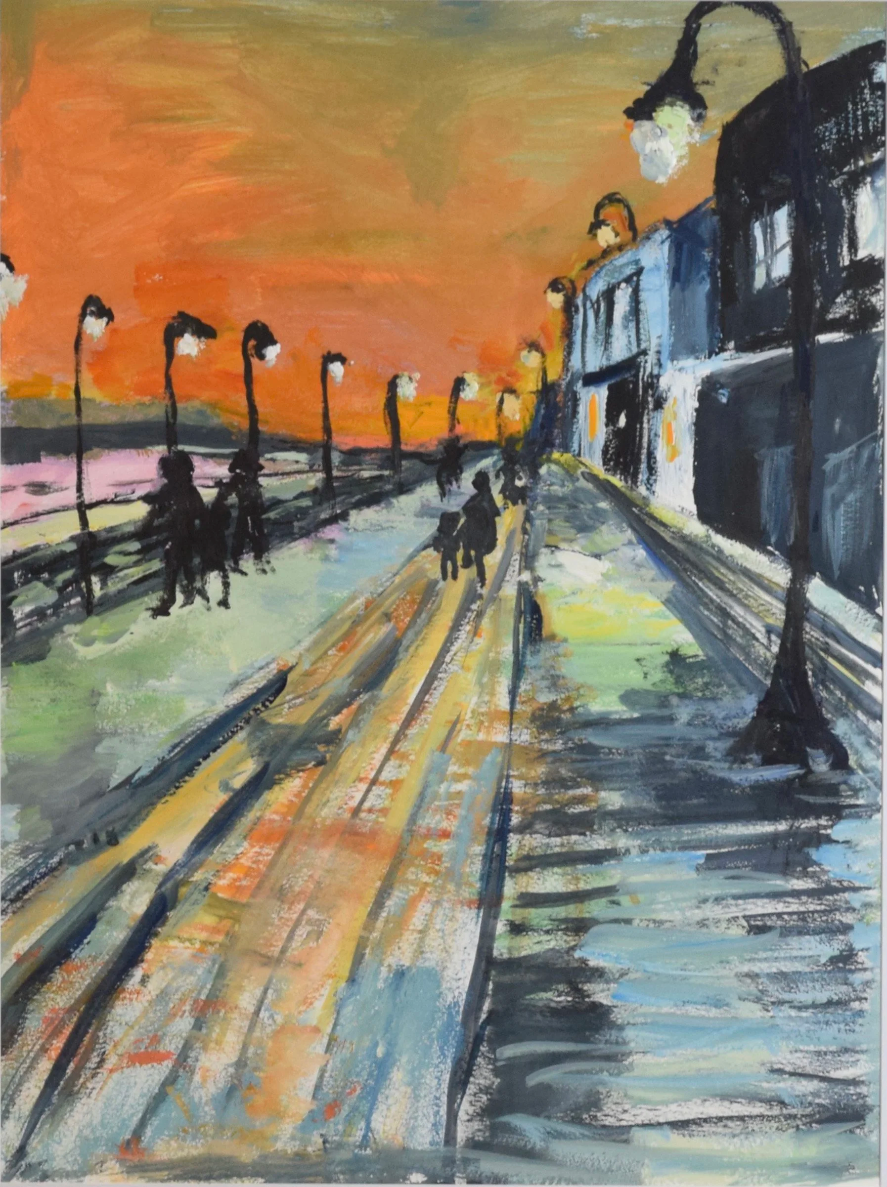            The Boardwalk 18x24 Gouache 