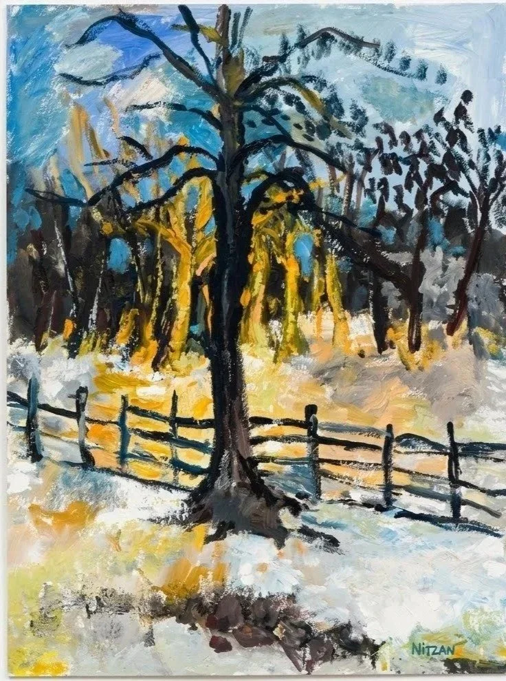 A Tree in Winter 18x24 Gouache 