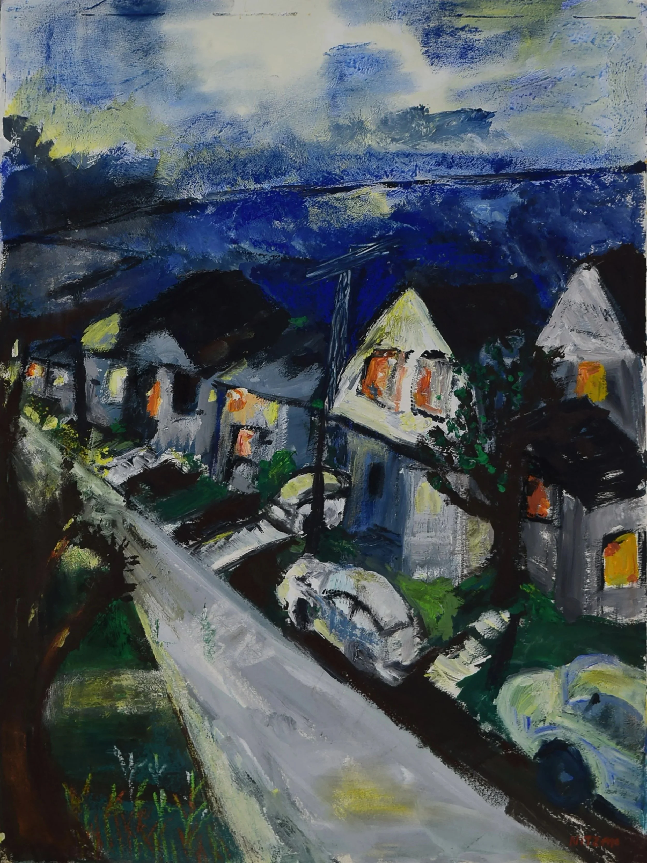 A Neighbrhood 18x24 Gouache