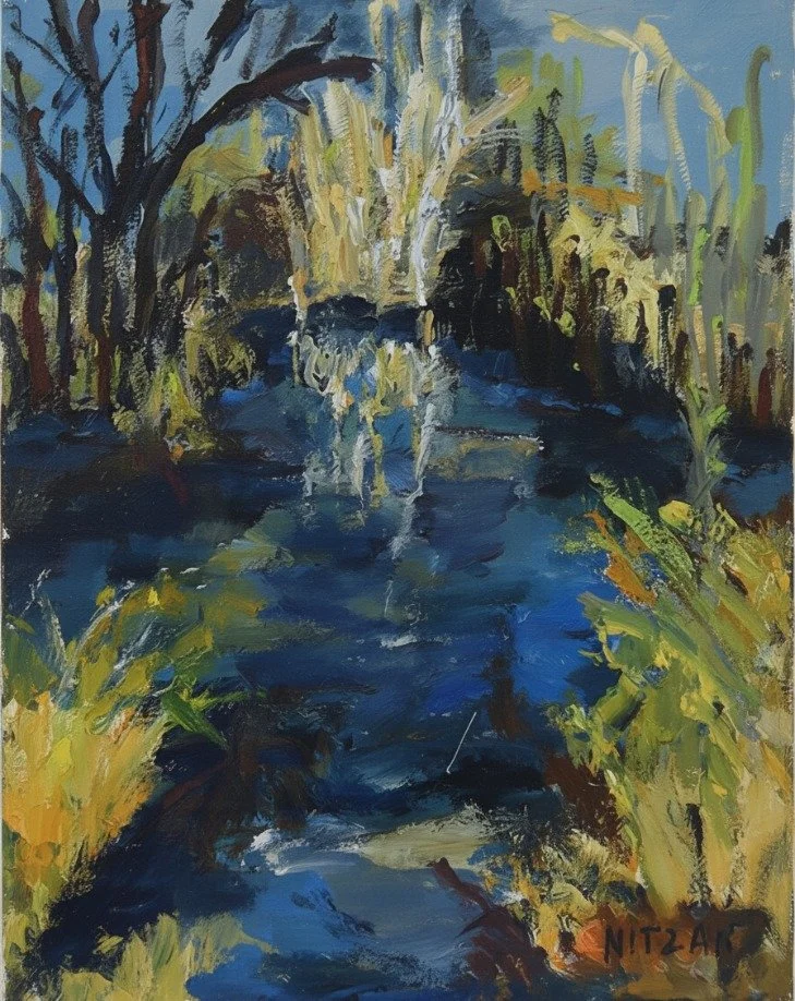 Reeds in the Water 18x24 Gouache $650.00