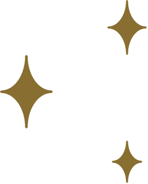 Black background with four gold star-shaped sparkles