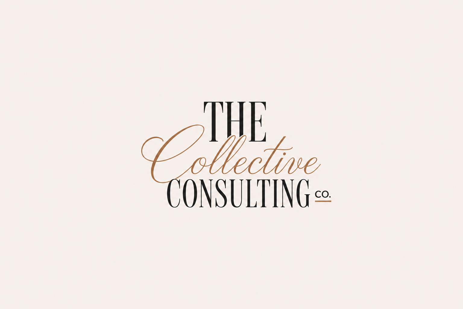Logo of The Collective Consulting Co. with elegant black and brown script on a light background.