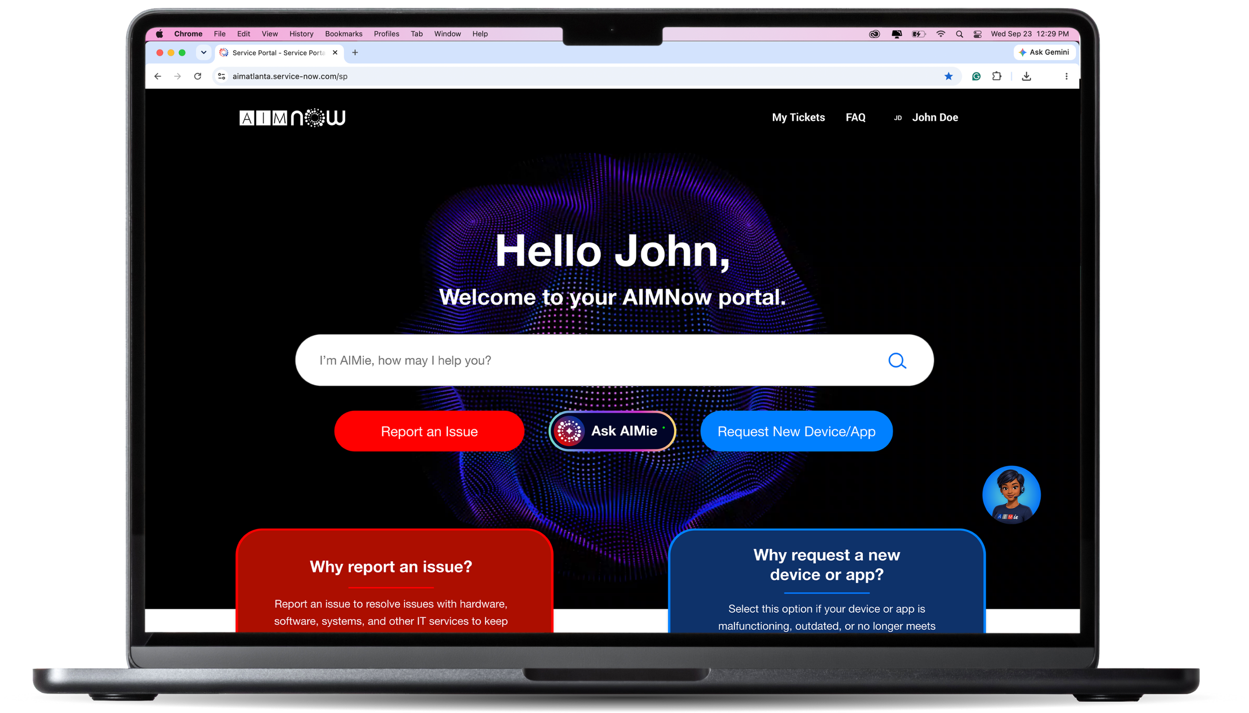 Redesigned AIMNow employee portal