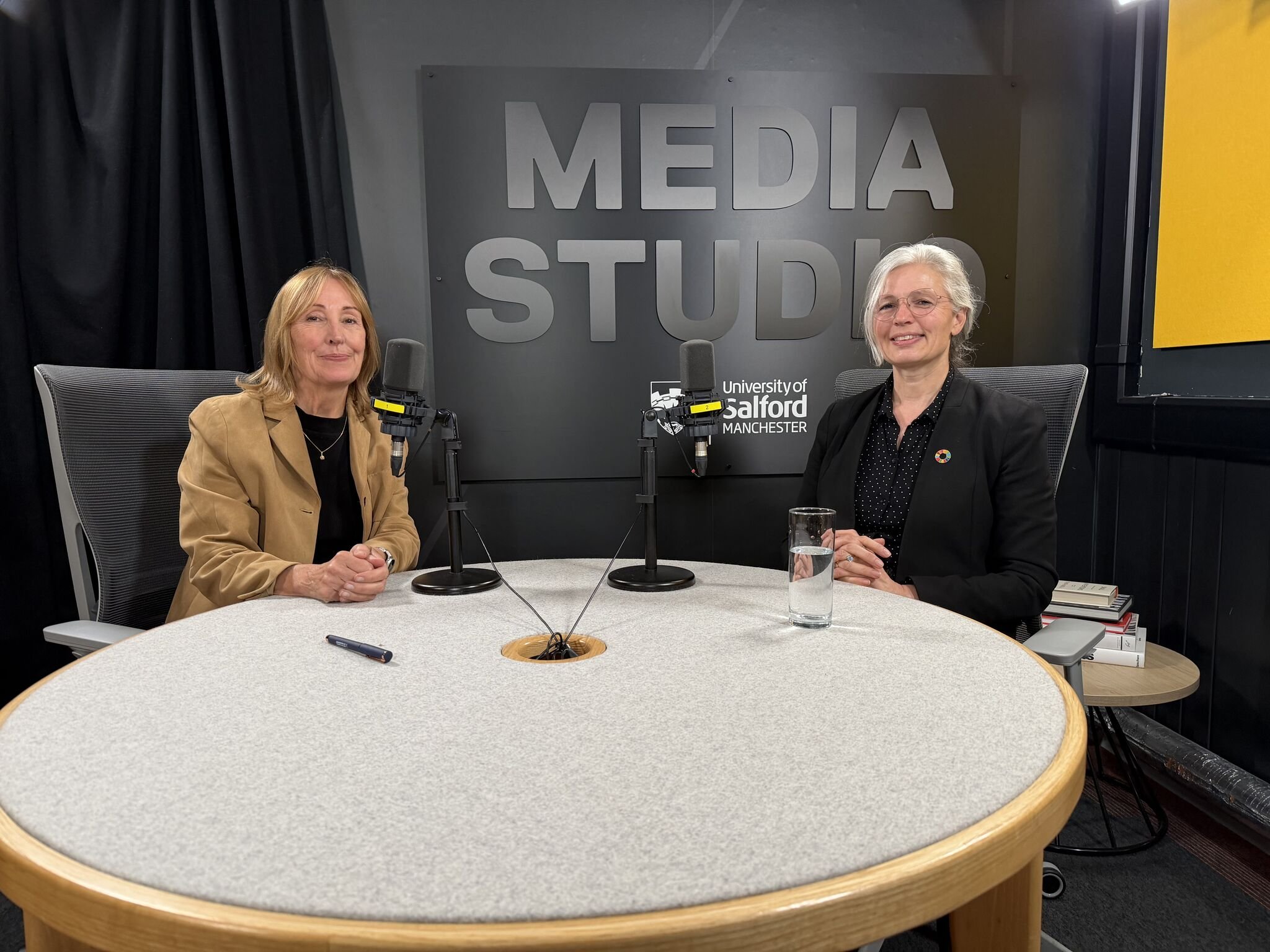 Professor Lisa Anderson interviews Professor Katy Mason for the podcast, GirlProfs.