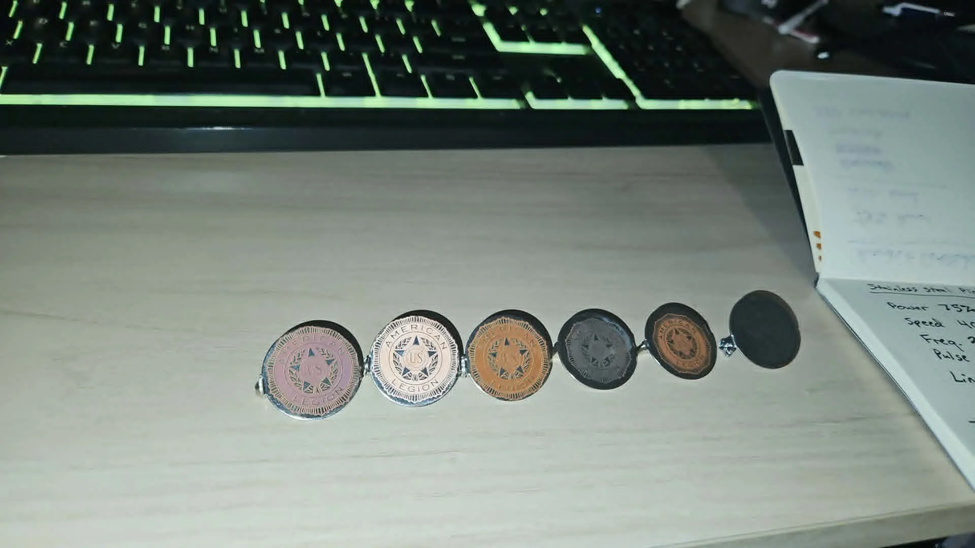 Key Chains, Pins, Dog Tags