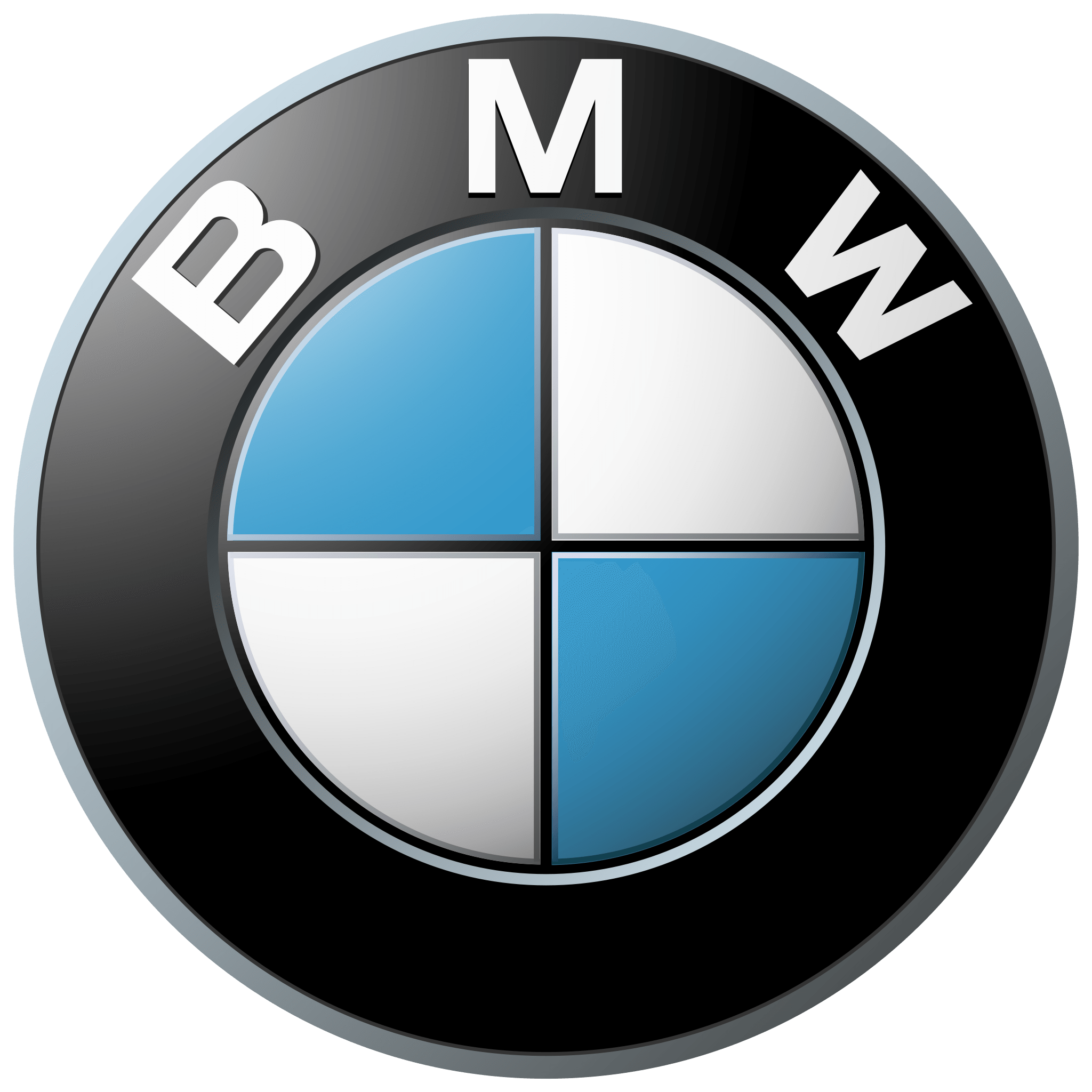 Close-up of a circular gauge with a black background, showing a blue-colored zone on the left labeled 'B', a white zone on the right, and a pointed needle around the middle, with segments labeled 'B', 'M', and 'W' around the outer edge.
