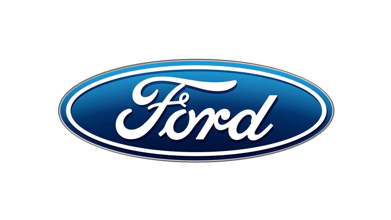 Ford logo with blue oval background and white cursive text