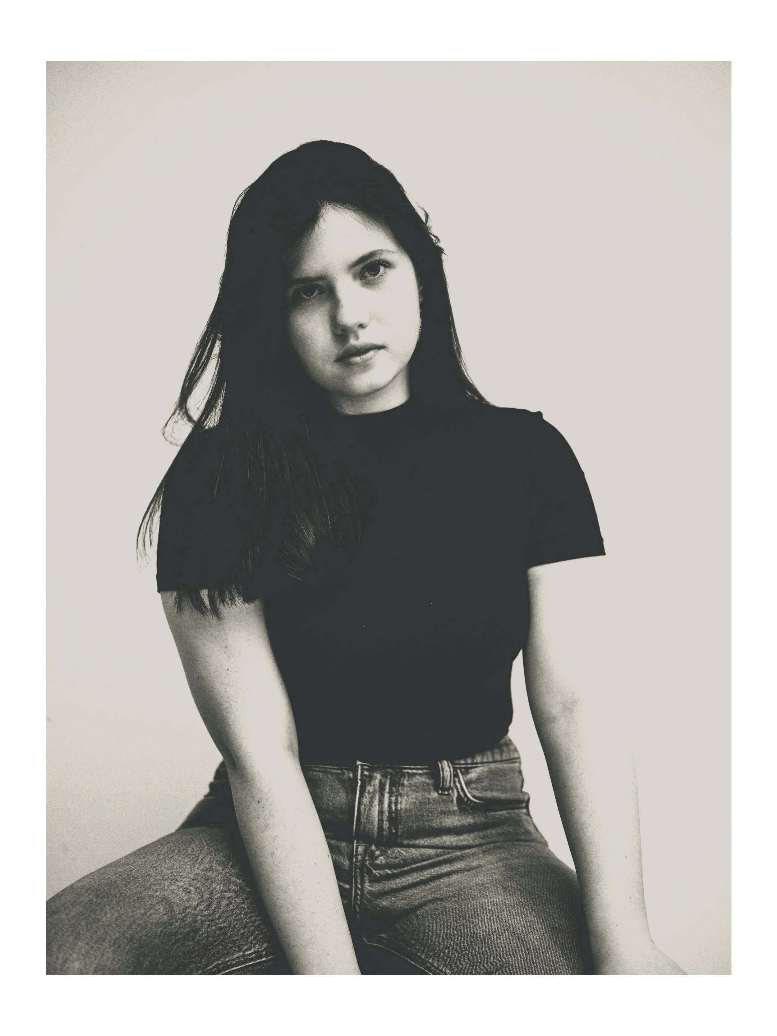 Black-and-white photo of Sarah Michael.