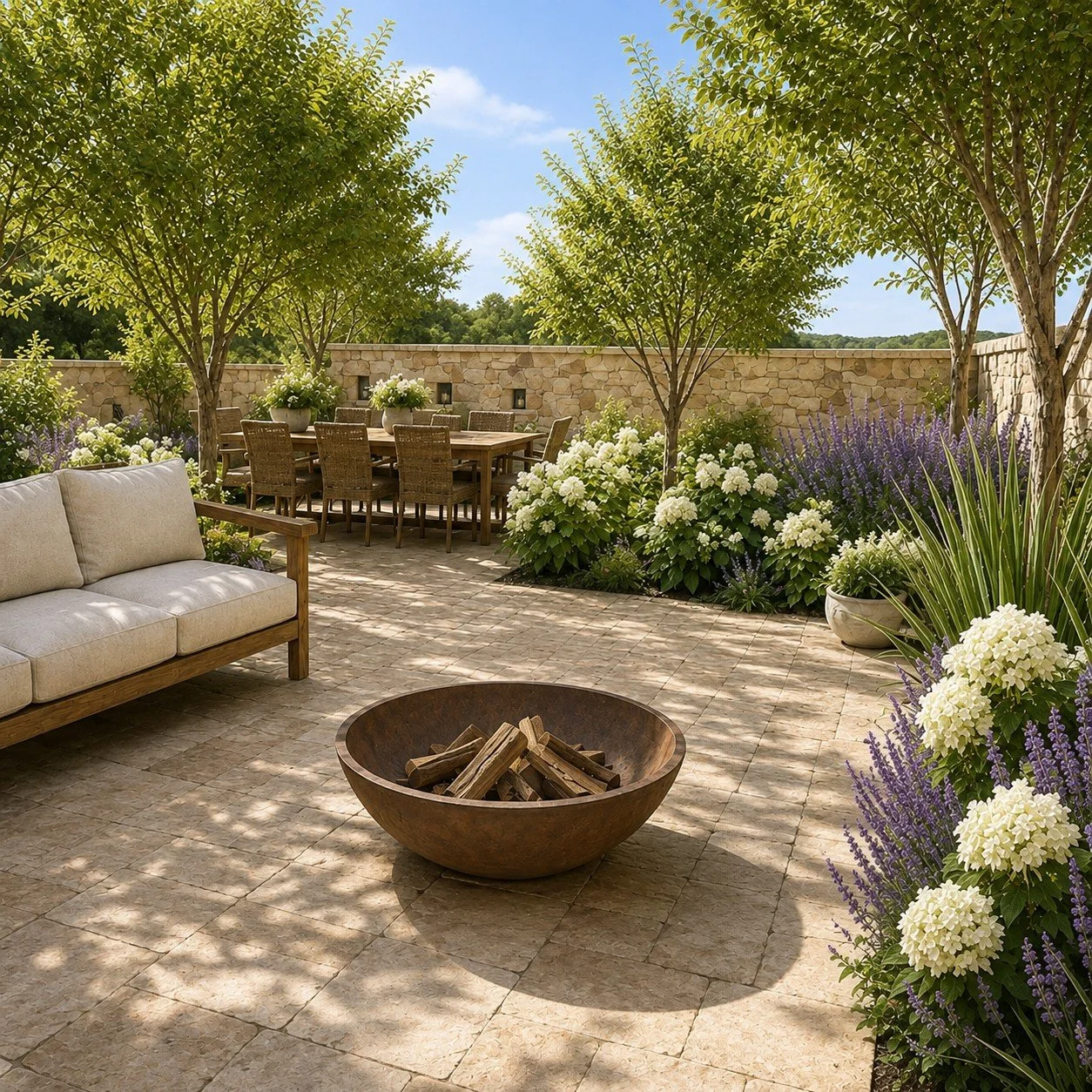 The Design - Fire Pit Terrace in the Day 