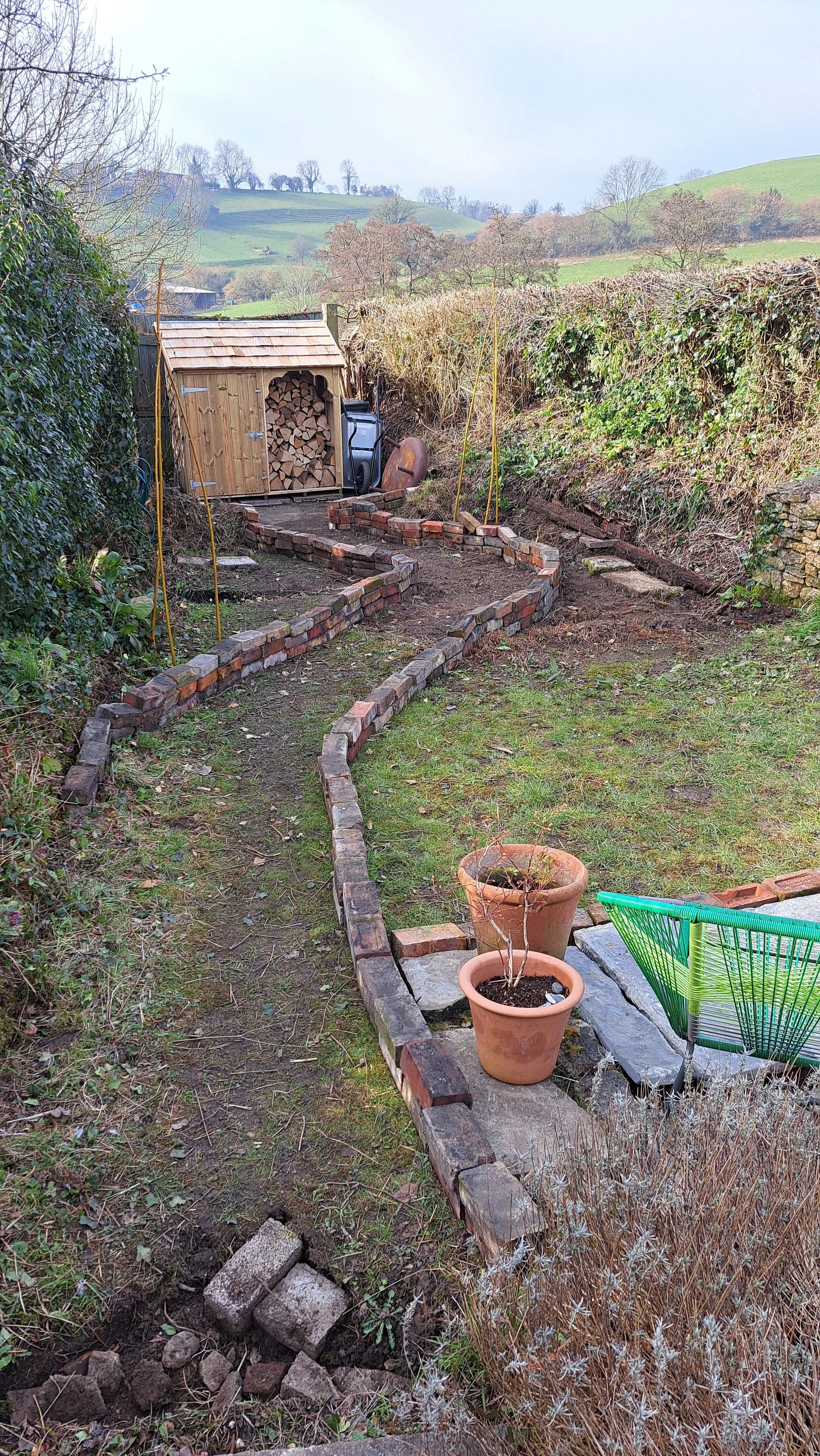 Path of reclaimed bricks to match Cottage