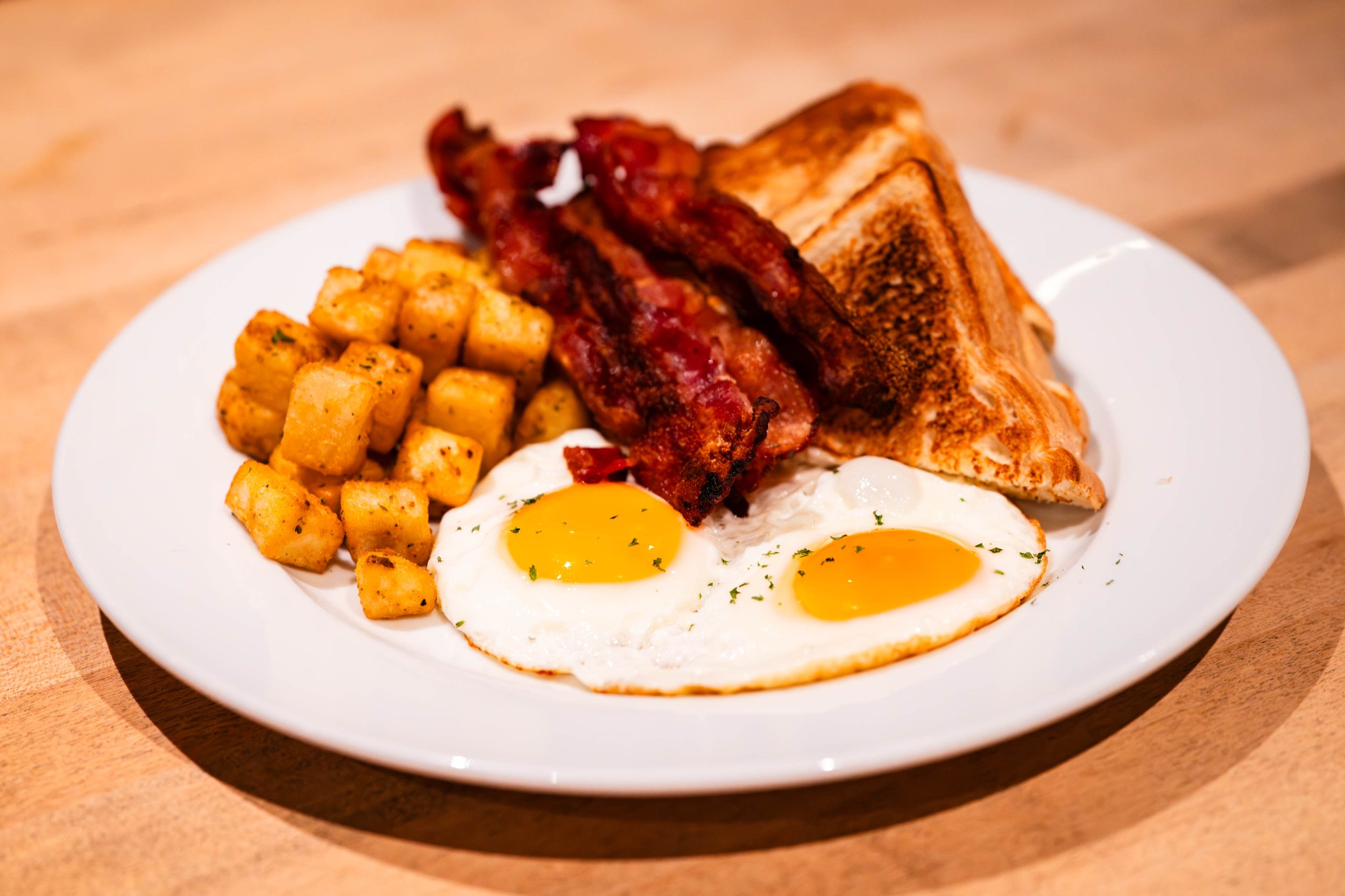 bacon eggs and toast breakfast meal at Rosie's Kitchen