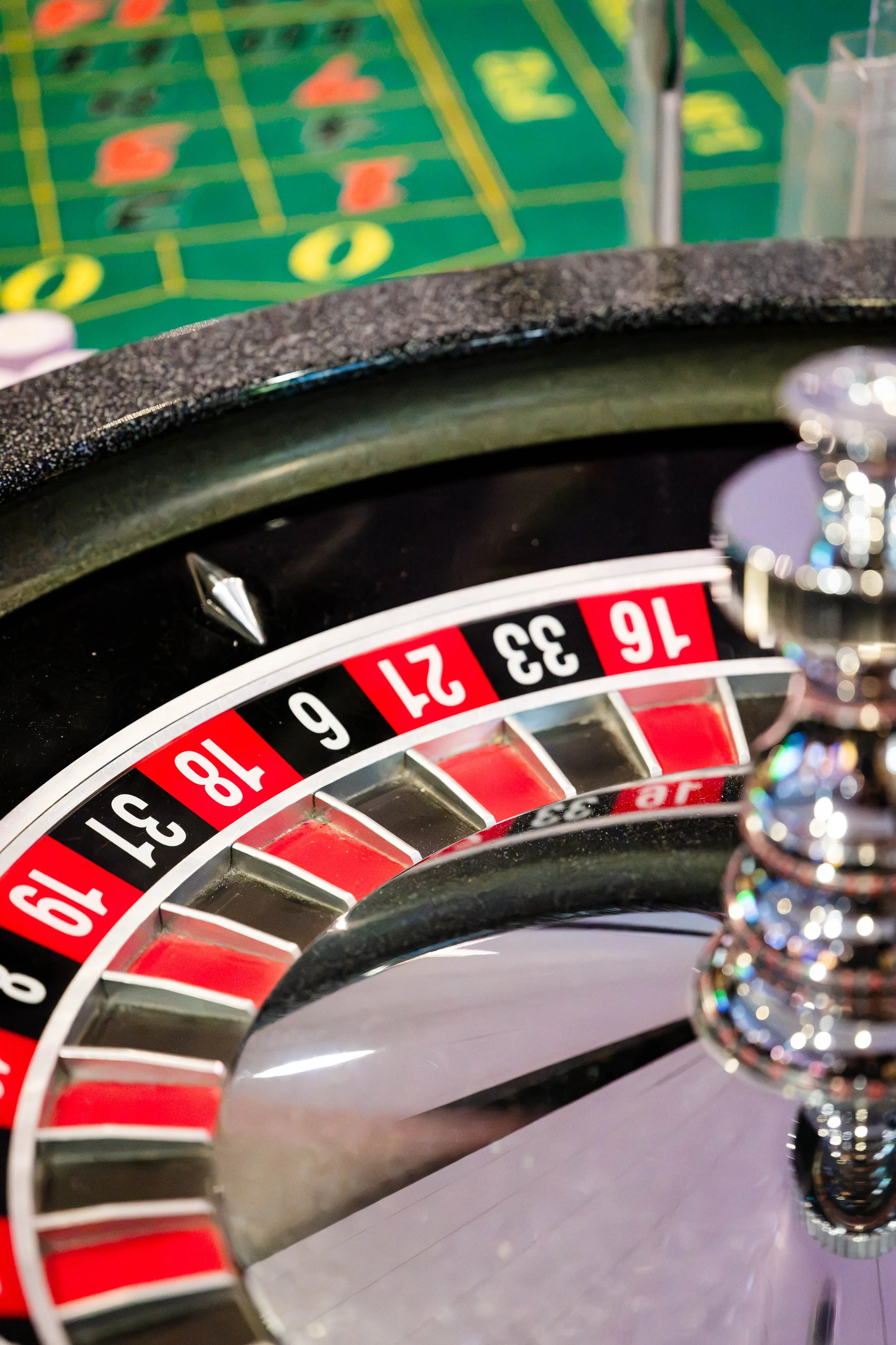 Roulette wheel at the onsite casino 