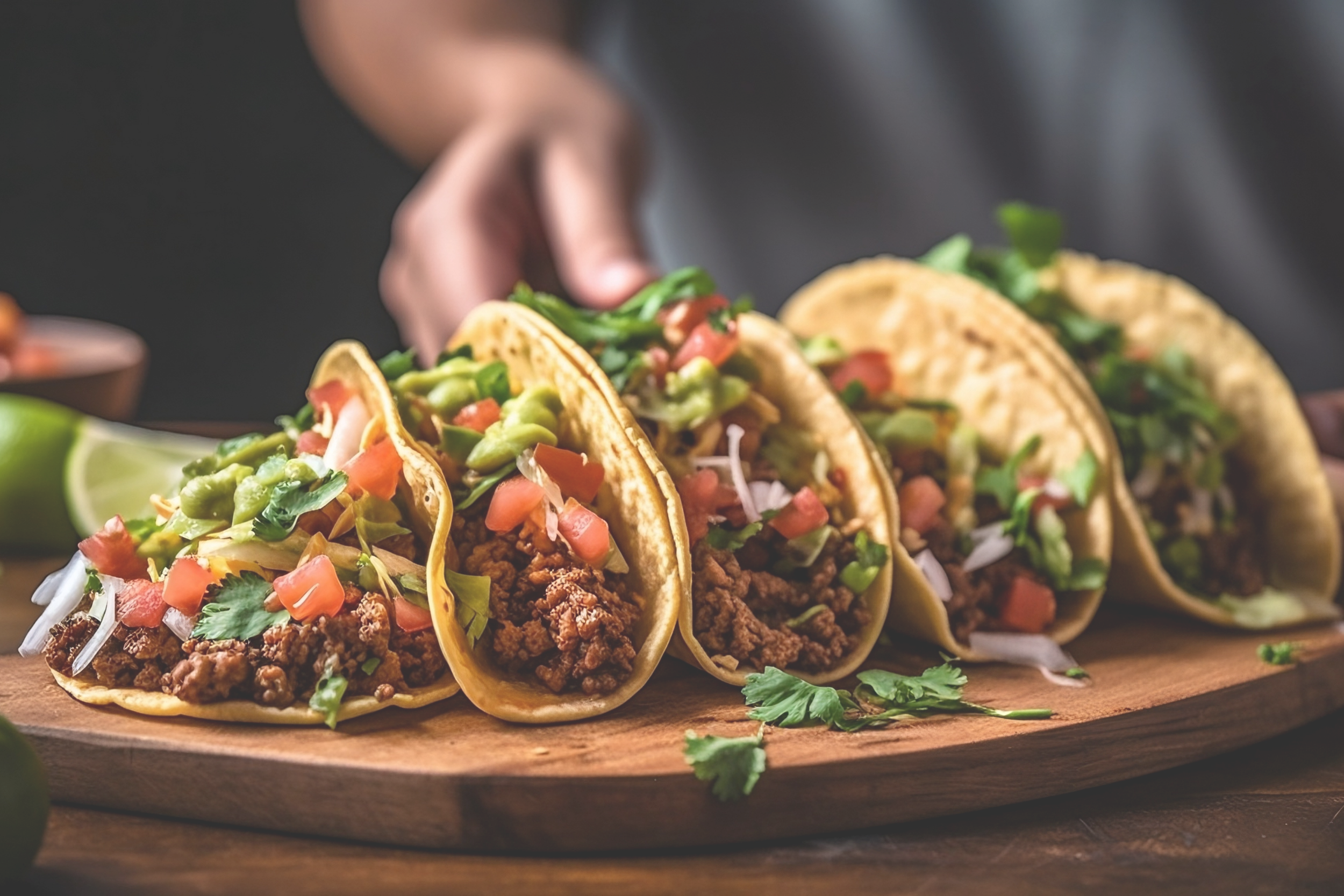 taco station prepared by chef