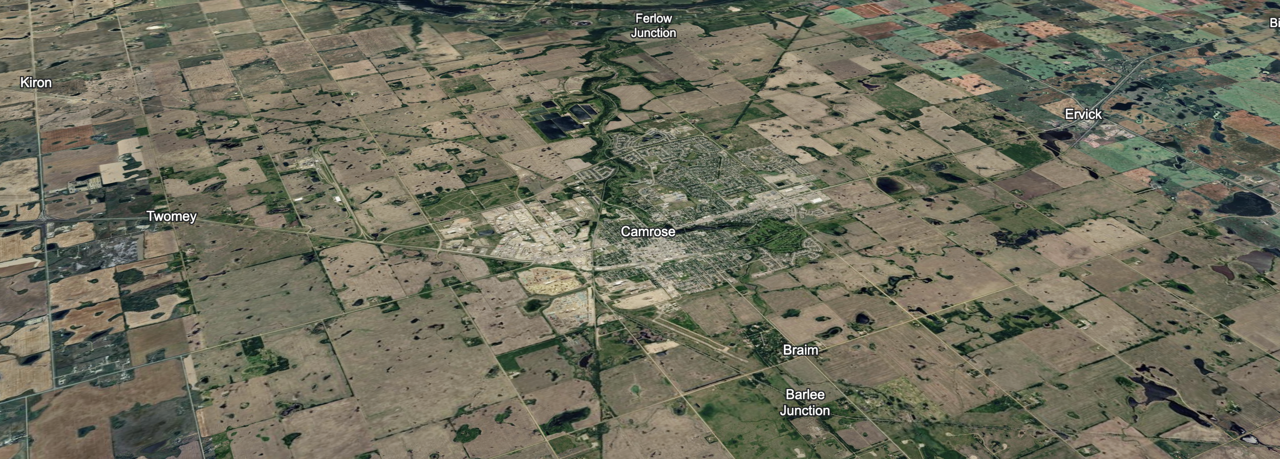 Arial photo of Camrose