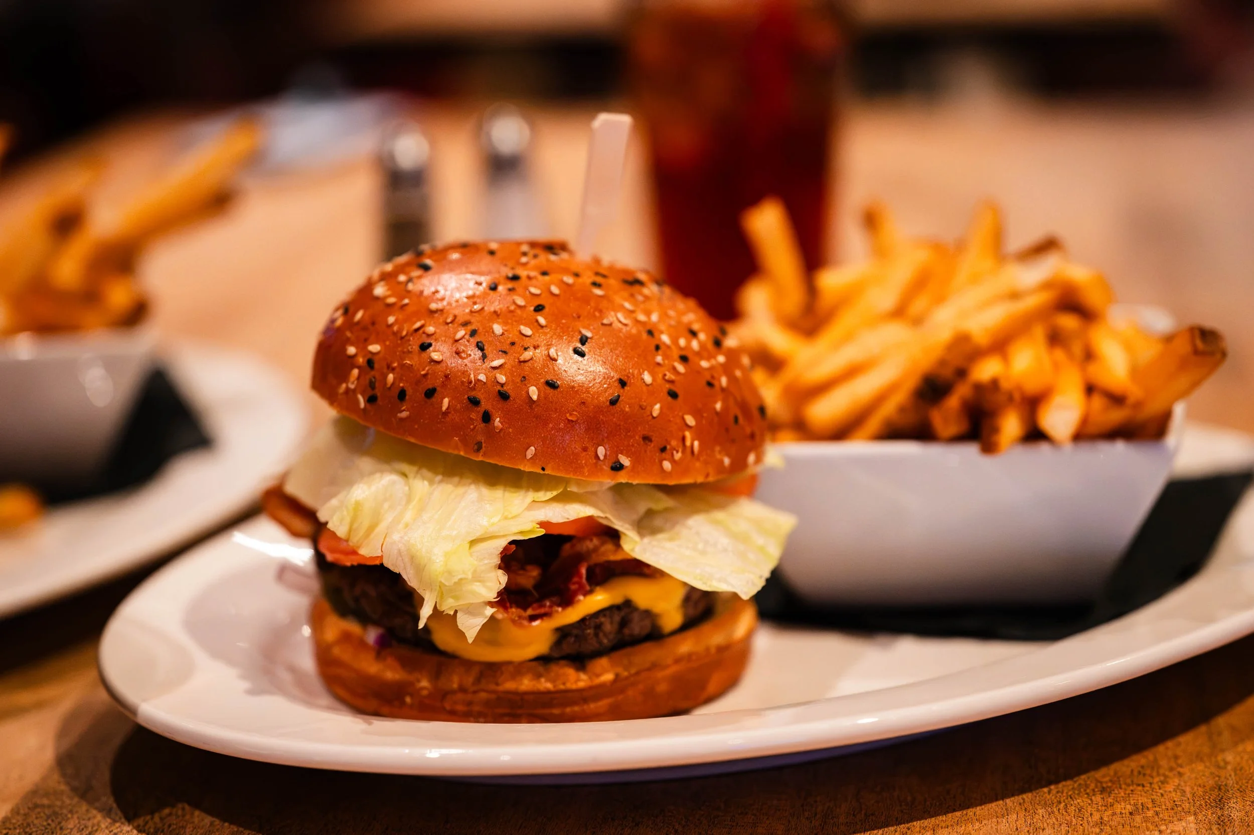 Burger meal at Joker's Den