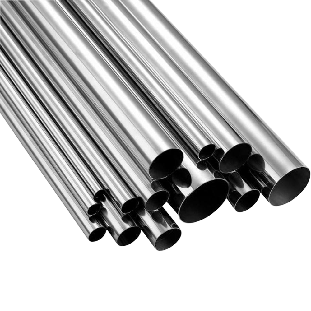 A collection of stainless steel tubing of varying diameters arranged diagonally, good for 3A or BPE applications. 