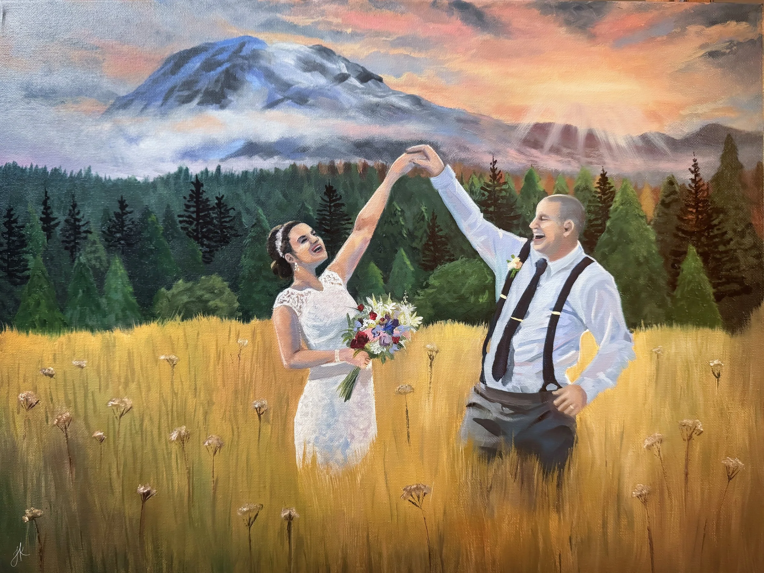 Live Wedding Painting by Love Kissed Canvas - PNW Live Wedding Painting