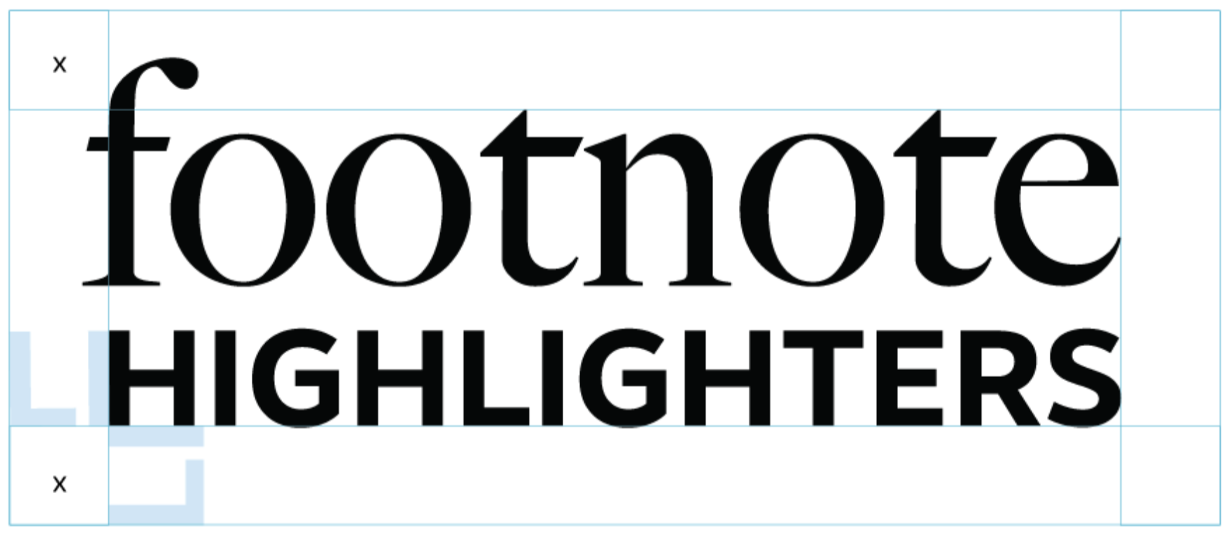 Text graphic with large black letters that reads 'Footnote' and smaller bold black letters that read 'HIGHLIGHTERS'.