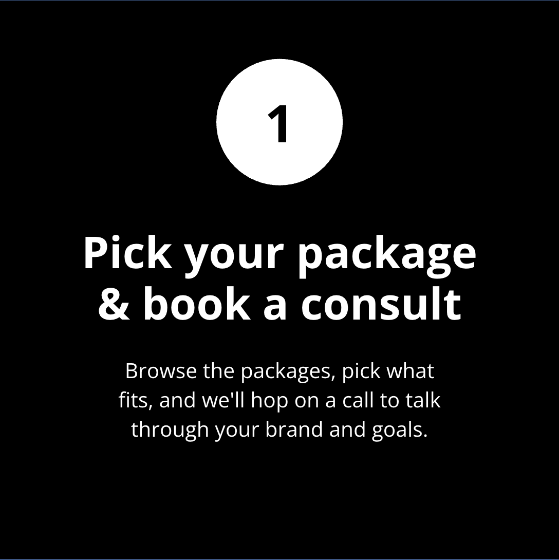 1 Pick you rpackage & book a consult