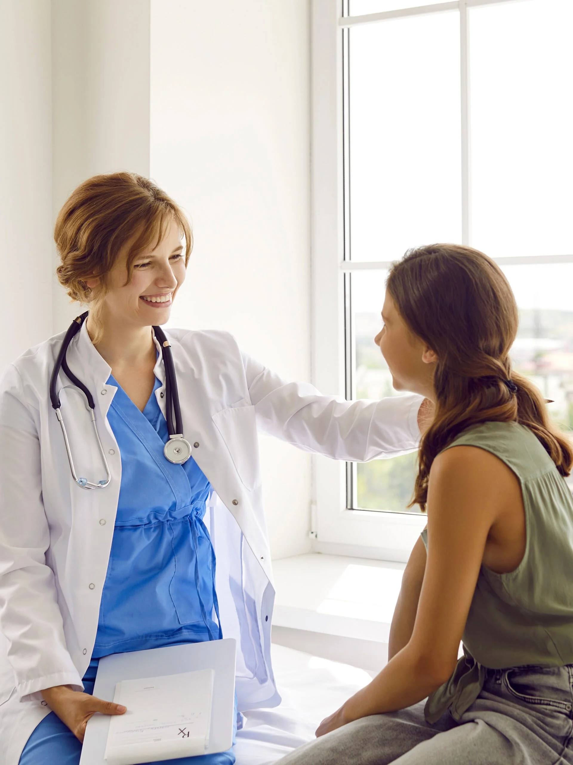 Physician with patient