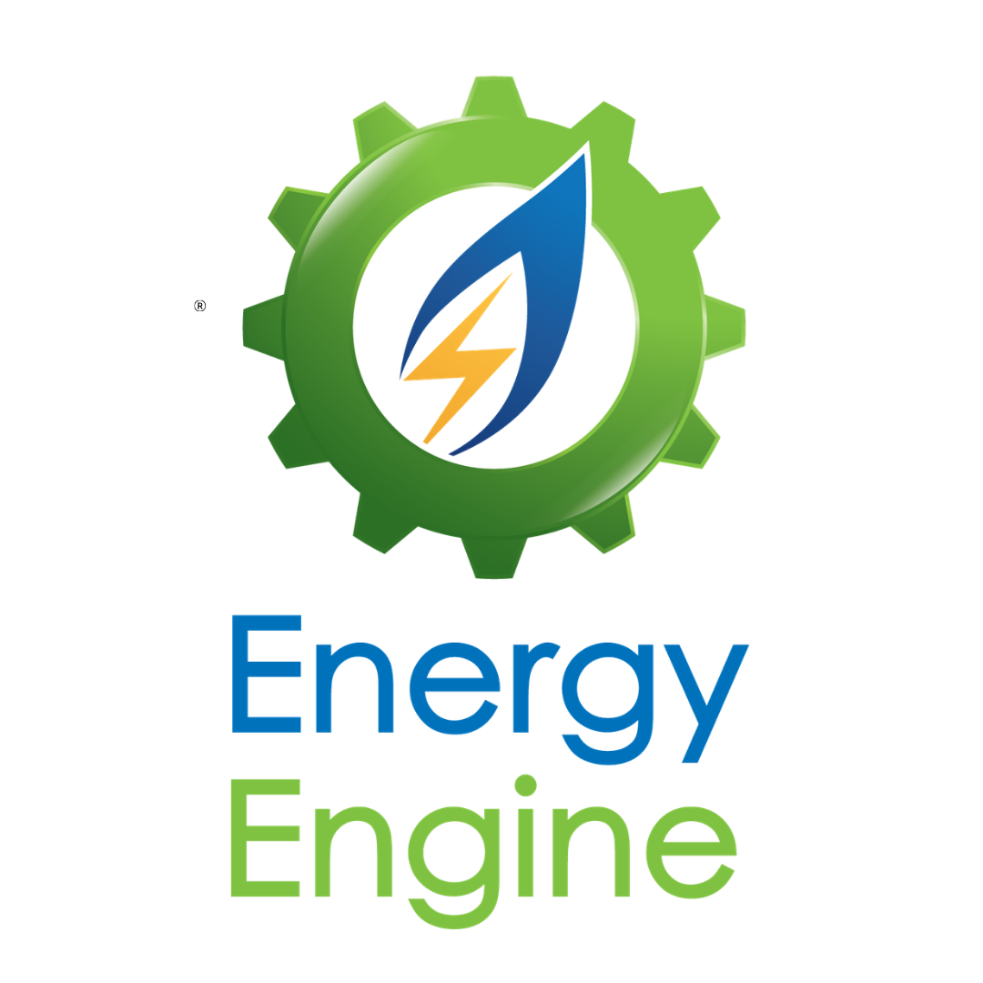 Green gear with energy symbols in the center and the words "Energy Engine" below.