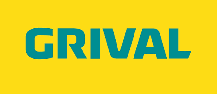 Logotipo de Grival en fondo amarillo