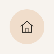 Icon of a house inside a light beige circle