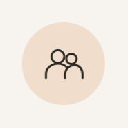 Icon of two people side by side, representing a group or social connection.