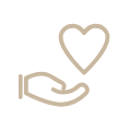 A hand holding a heart of those who have lost loved ones