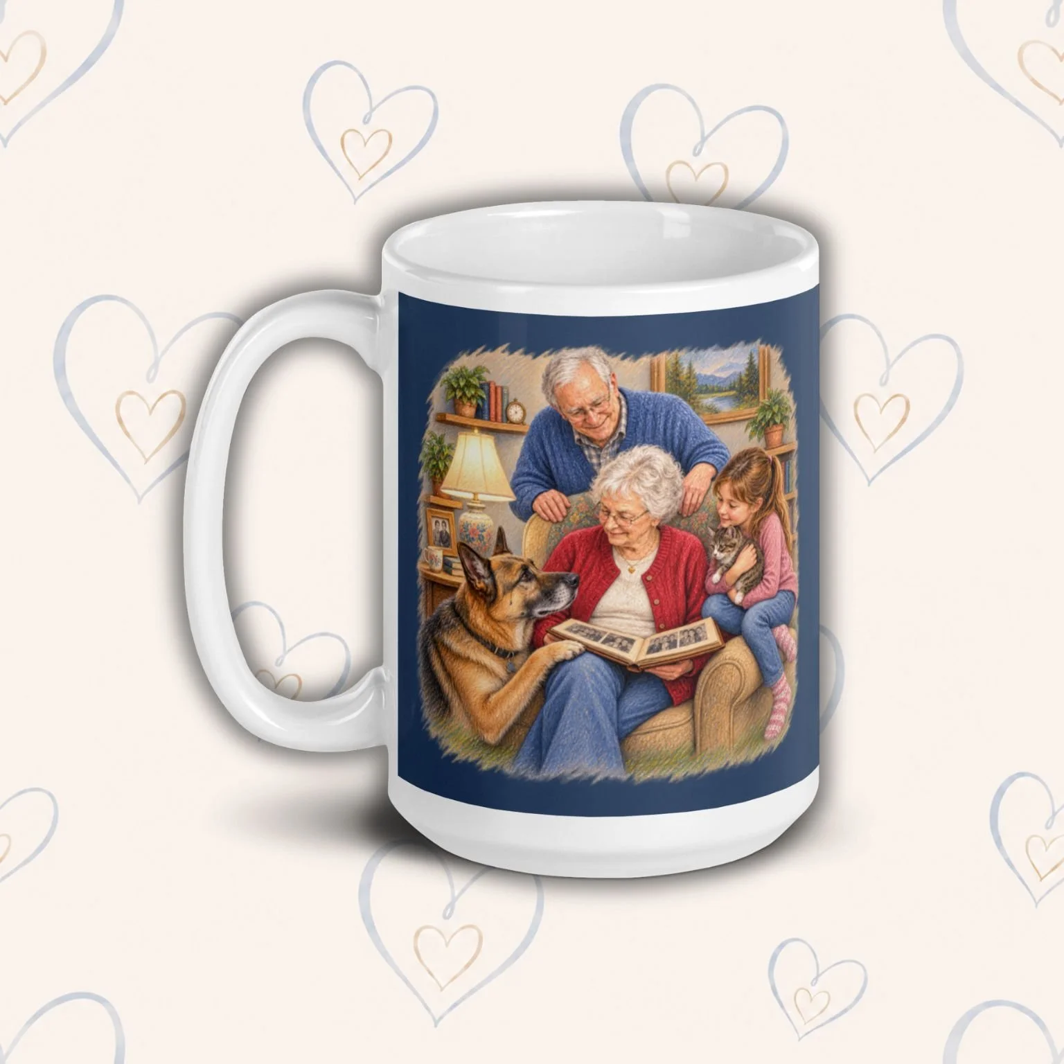 Pets Are Family Too Ceramic Mug (Back)