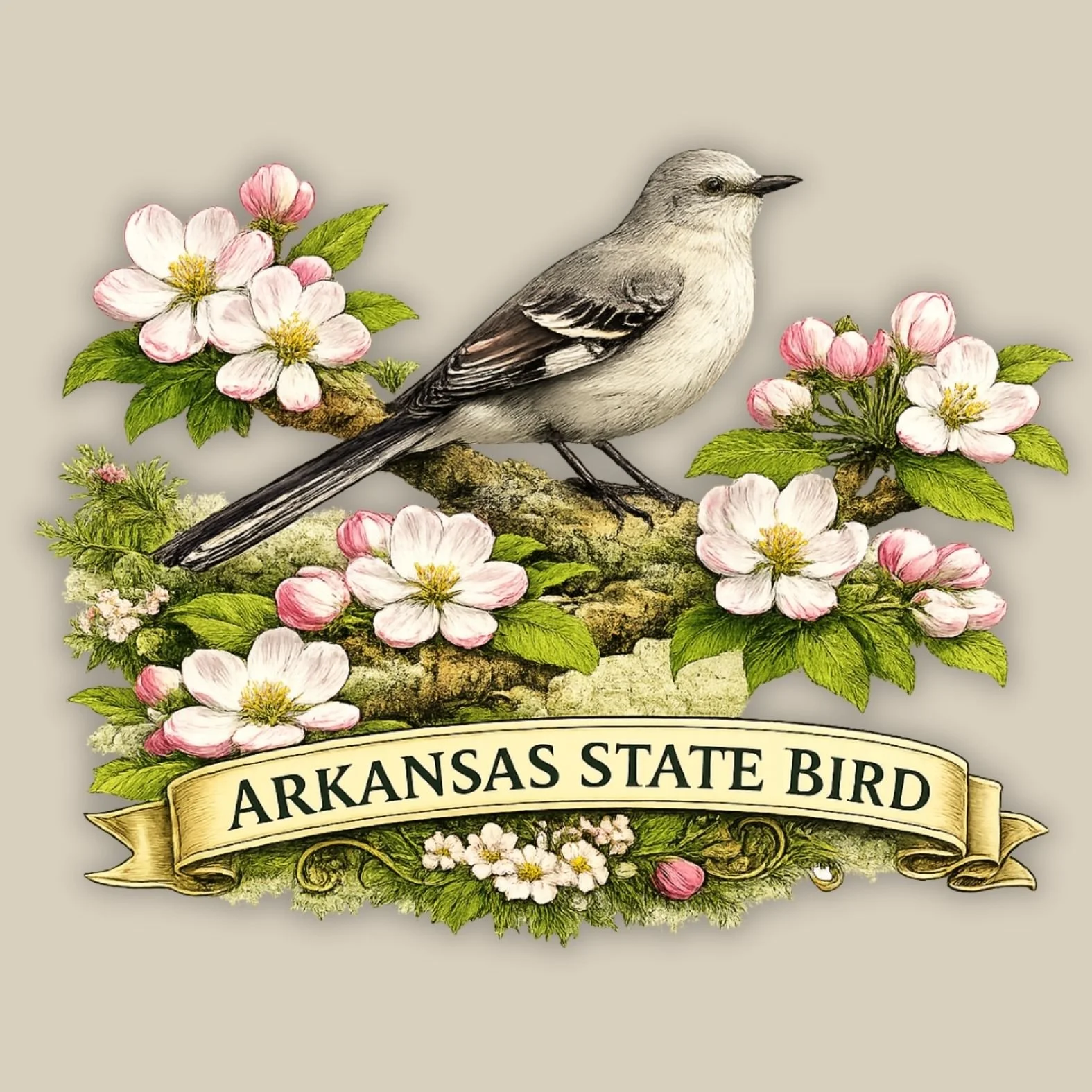 Arkansas State Bird Design Detail