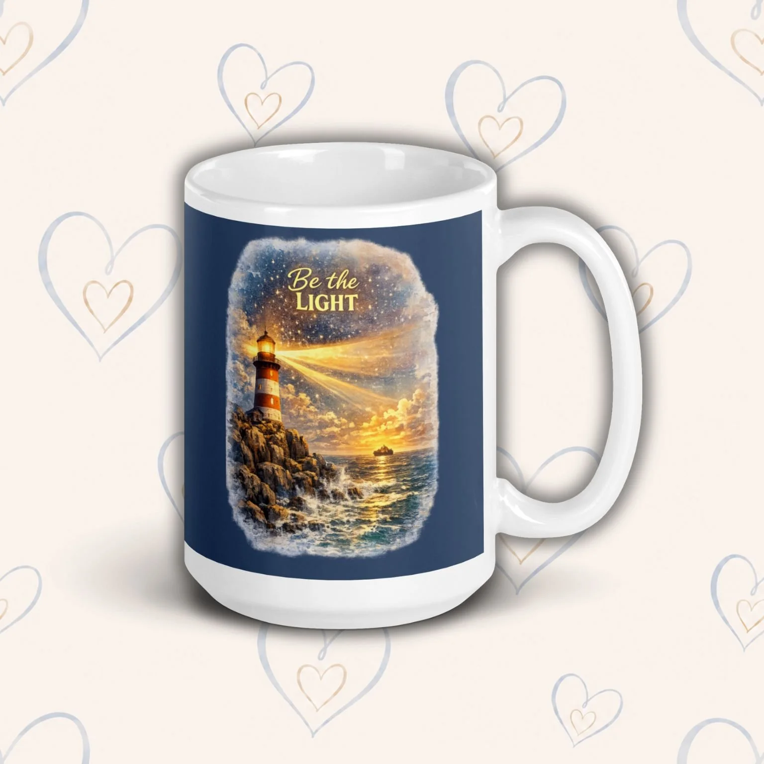 Be the Light Ceramic Mug (Front)
