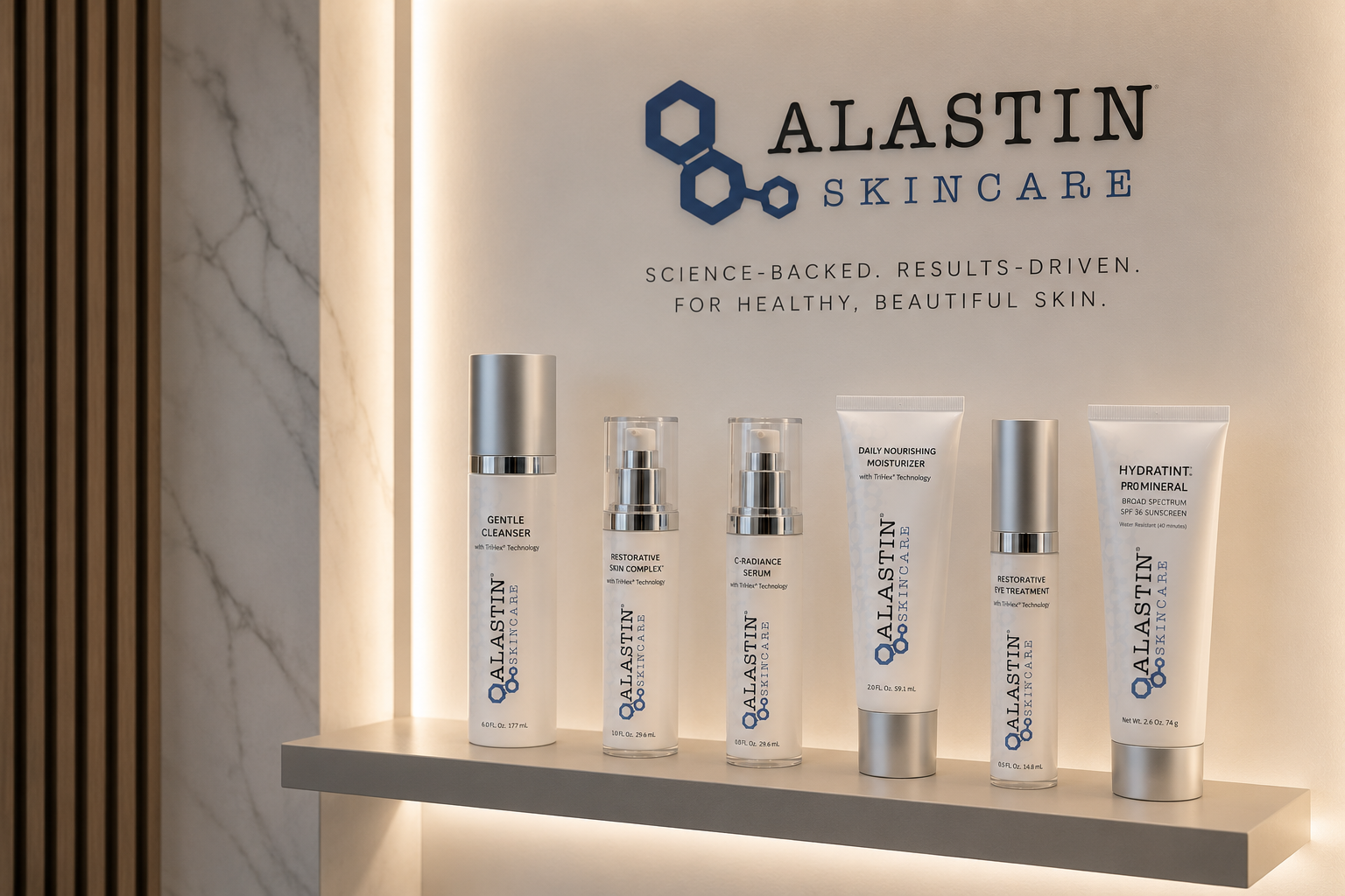 Alastin Skincare products available at Dr. Charlebois Aesthetics.