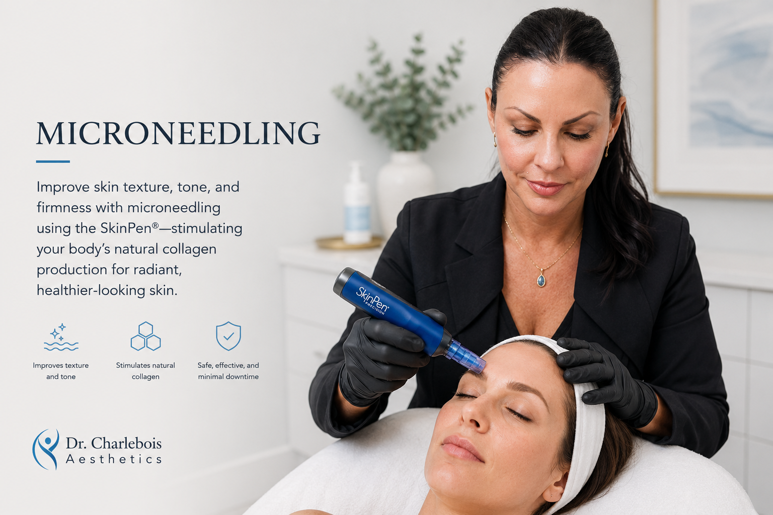 SkinPen facial microneedling treatment for skin rejuvenation.