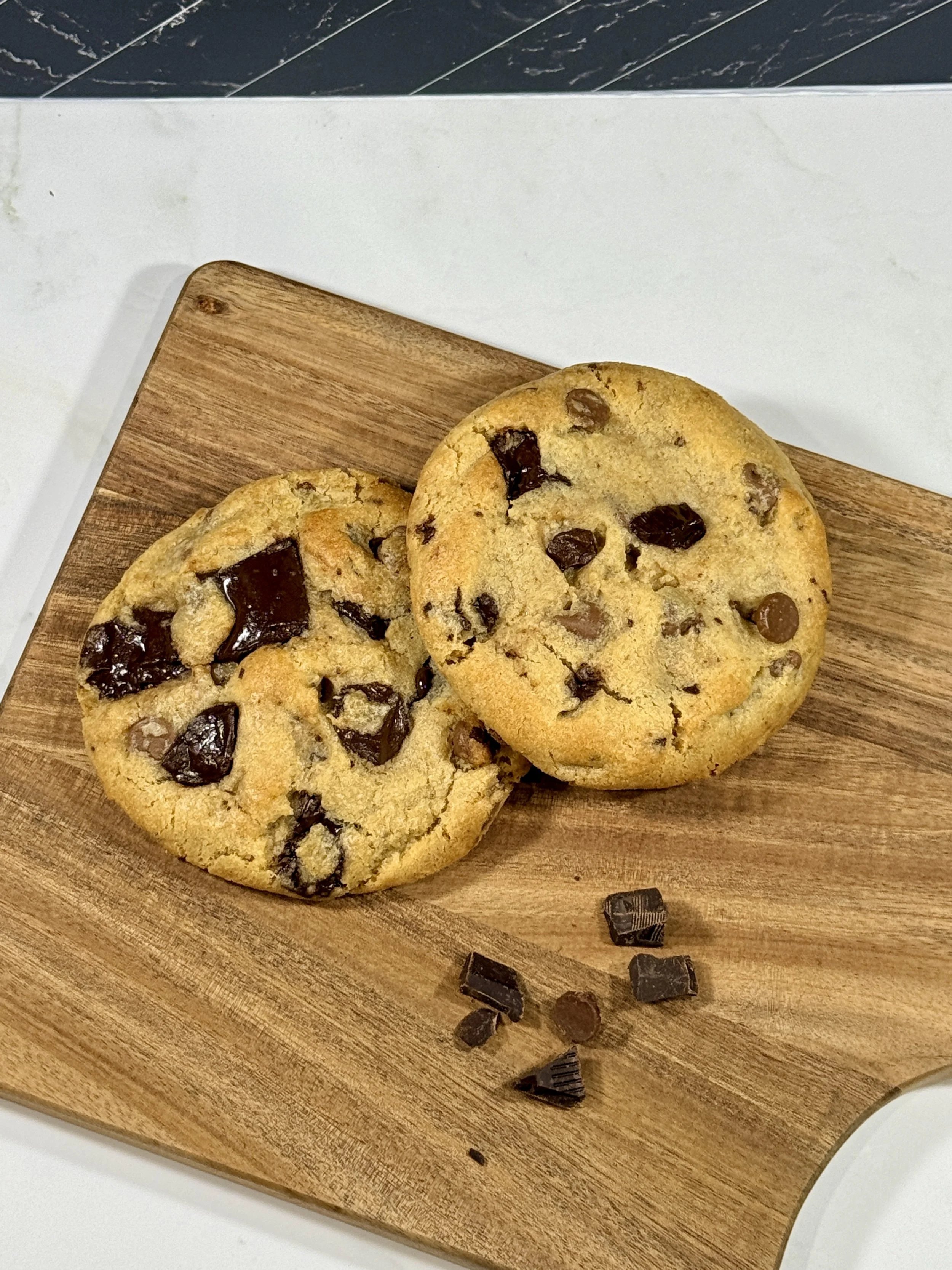 The Curtiss chocolate chip cookie with milk and dark chocolate chunks