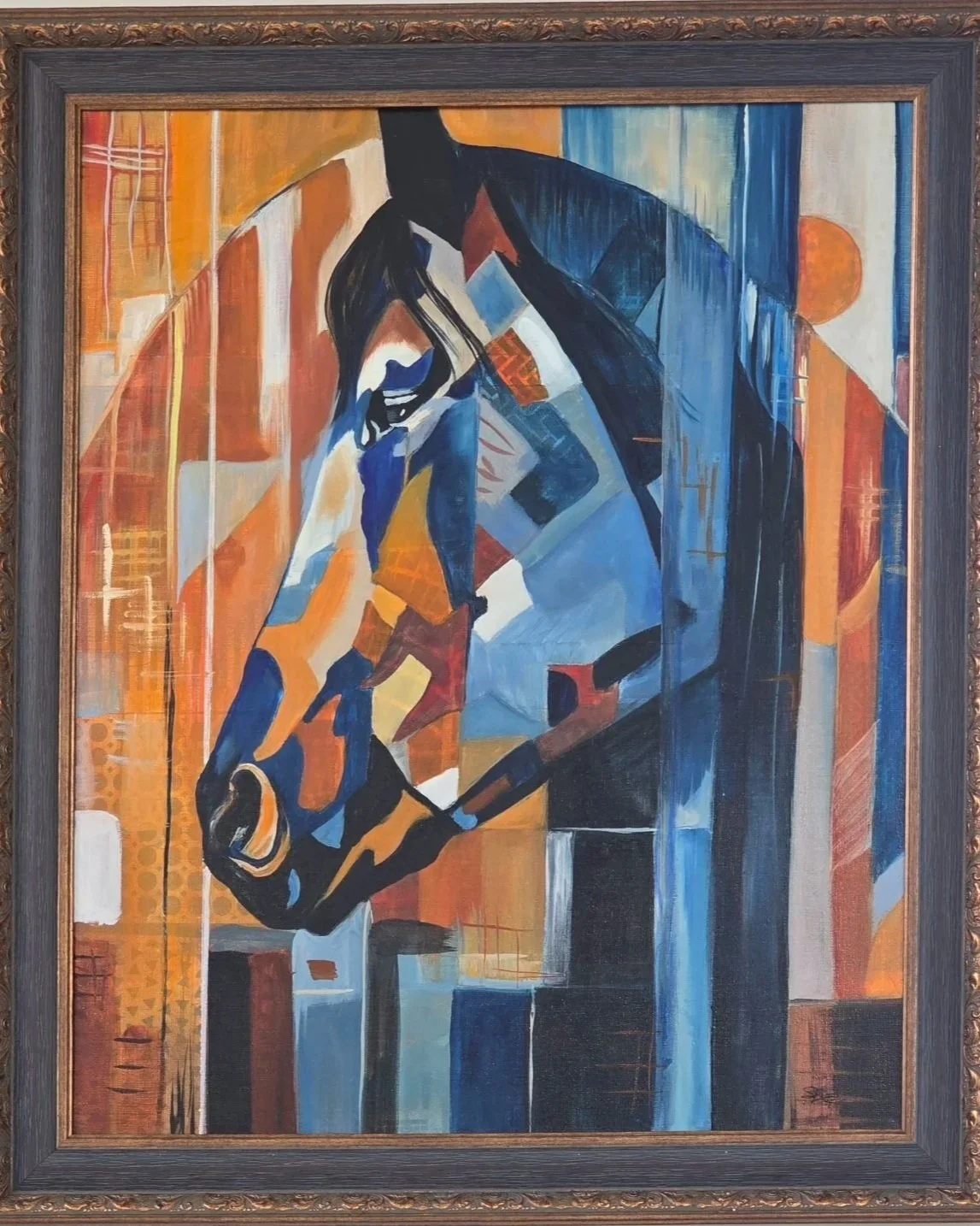 "Silver" Original mixed media oil painting
