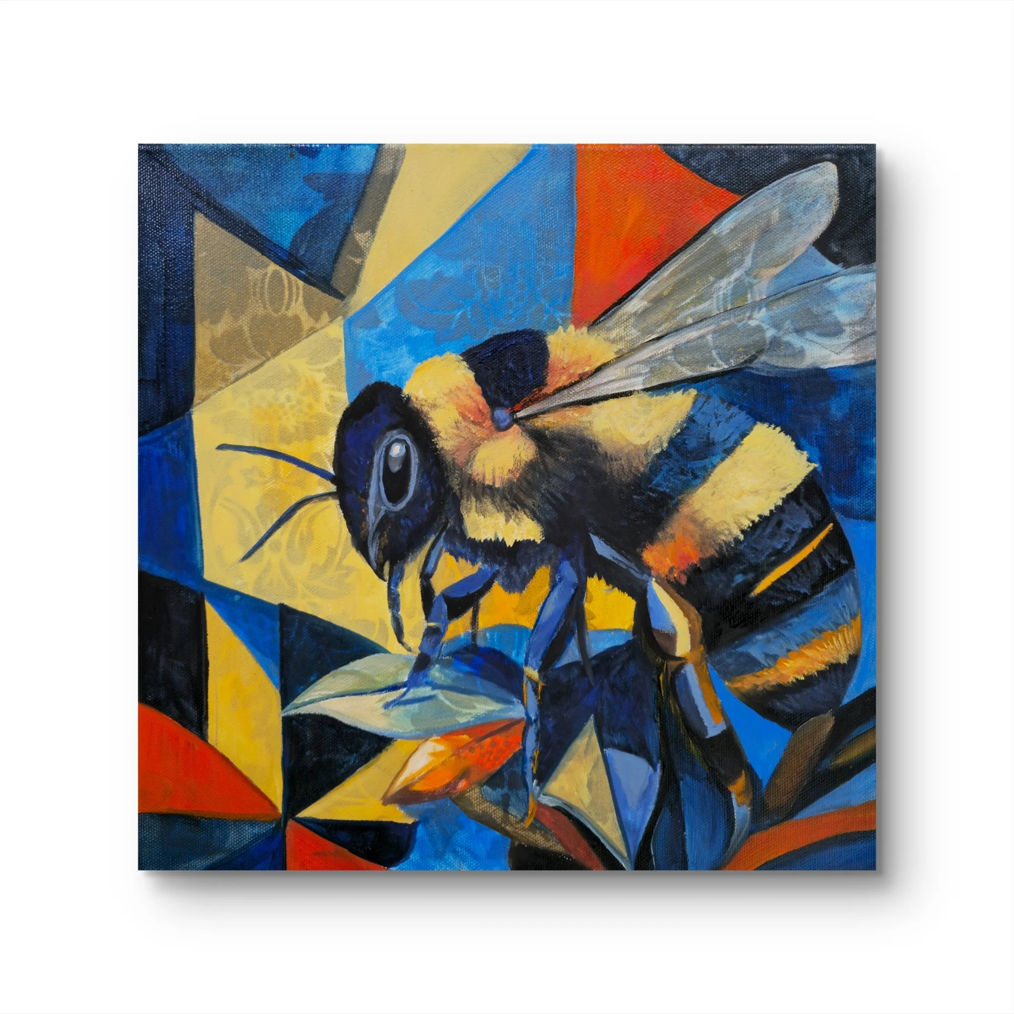 "Undaunted" Original mixed media oil painting, 12"x12"x1.5" Small Works Collection
