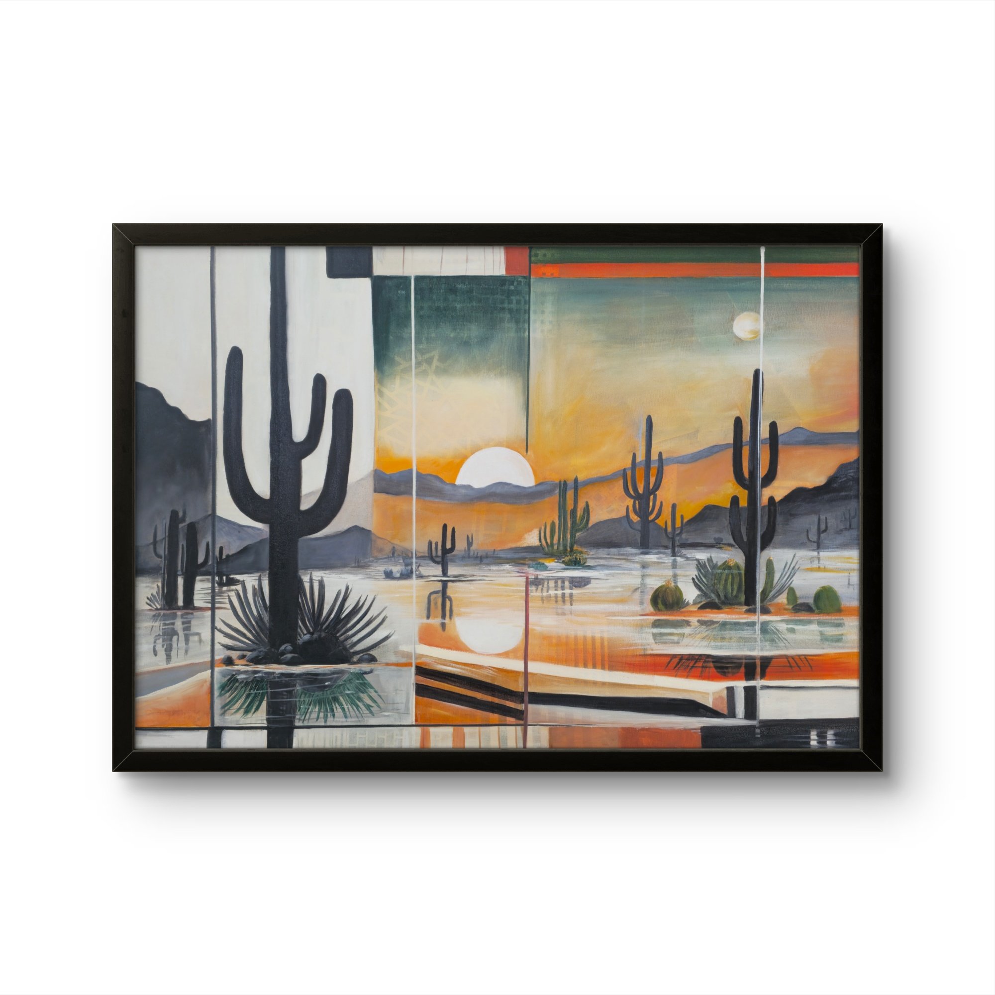 "Desert Reflections" Original mixed media oil painting