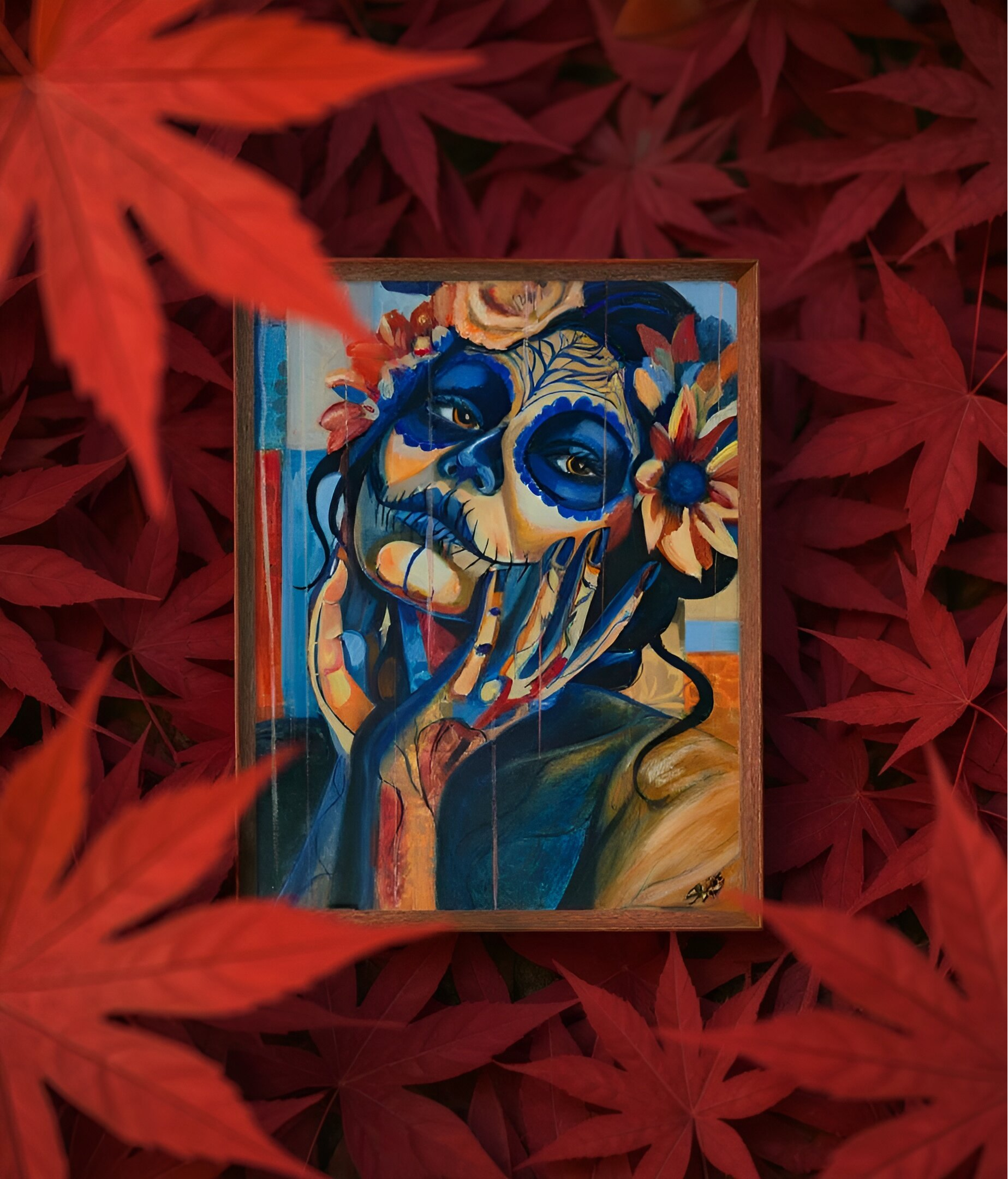 night bloom red leaves.png