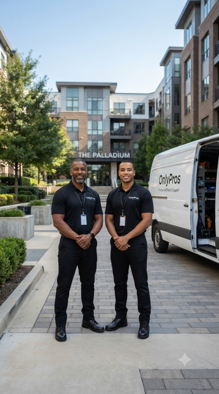 OnlyPros team providing apartment property support and delivery services