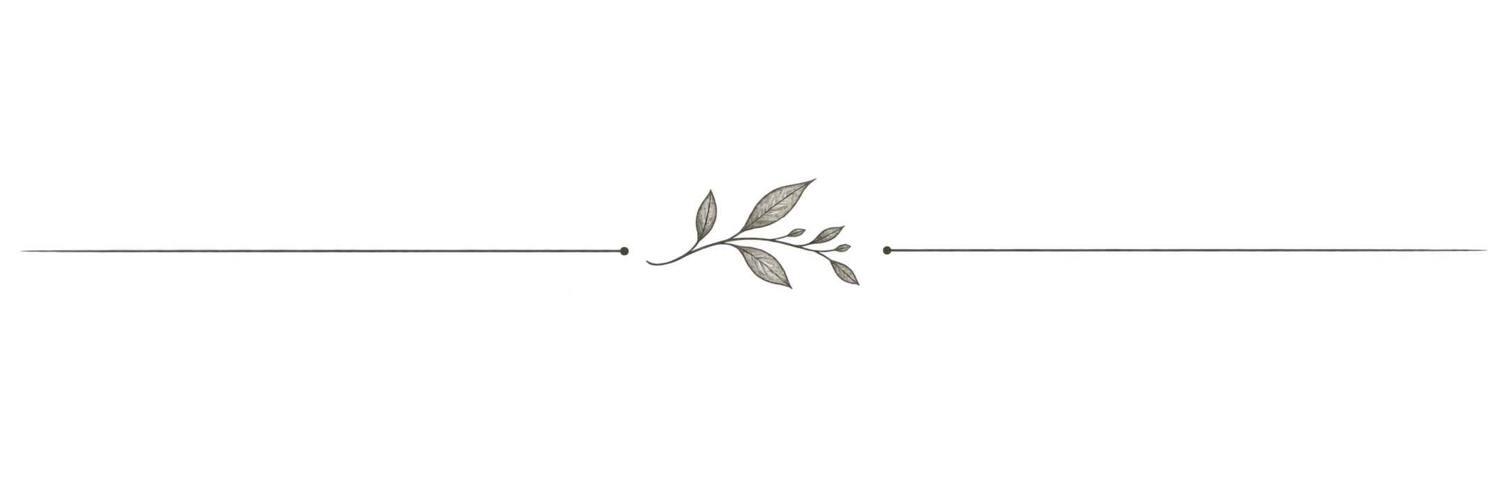 A decorative black and white floral border with leaves and branches running horizontally.