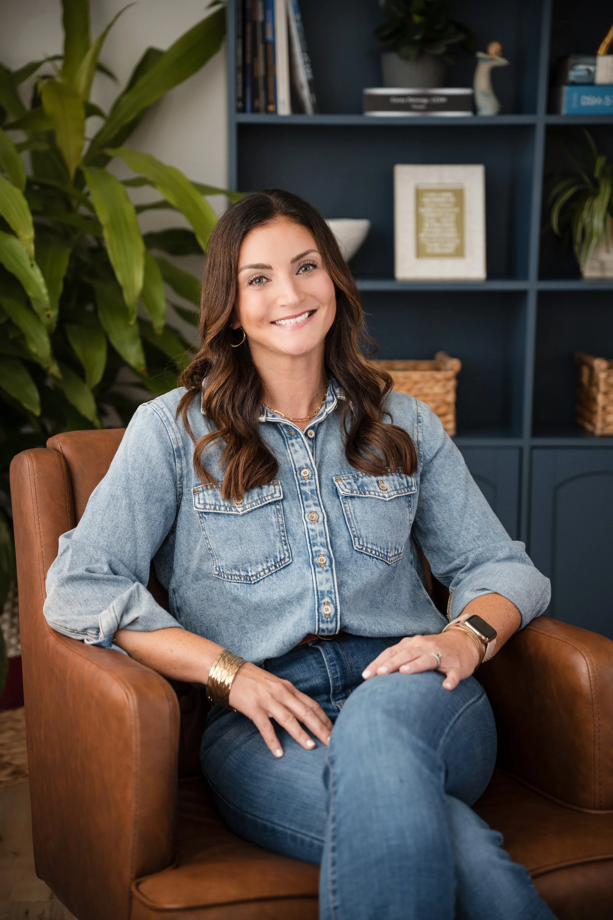 Carey Delargy therapist photographed in her office inside the Ballwin wellness studio.