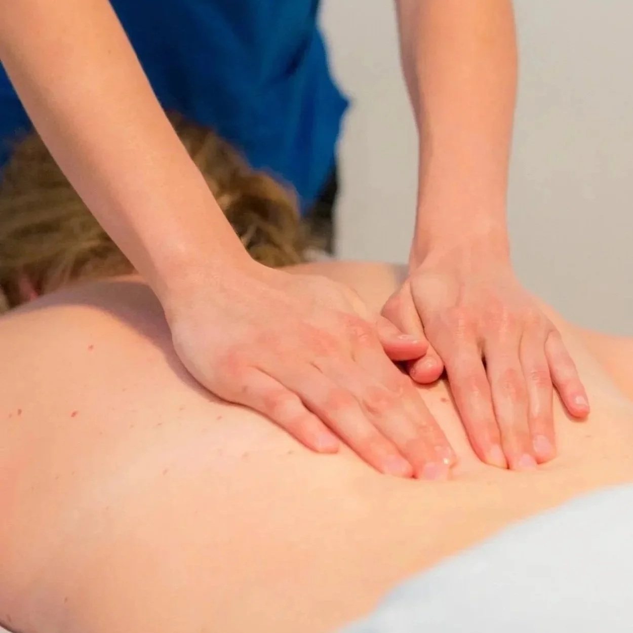 Deep tissue massage at Blue Skies Massage and Wellness Spa in Longmont, Colorado.