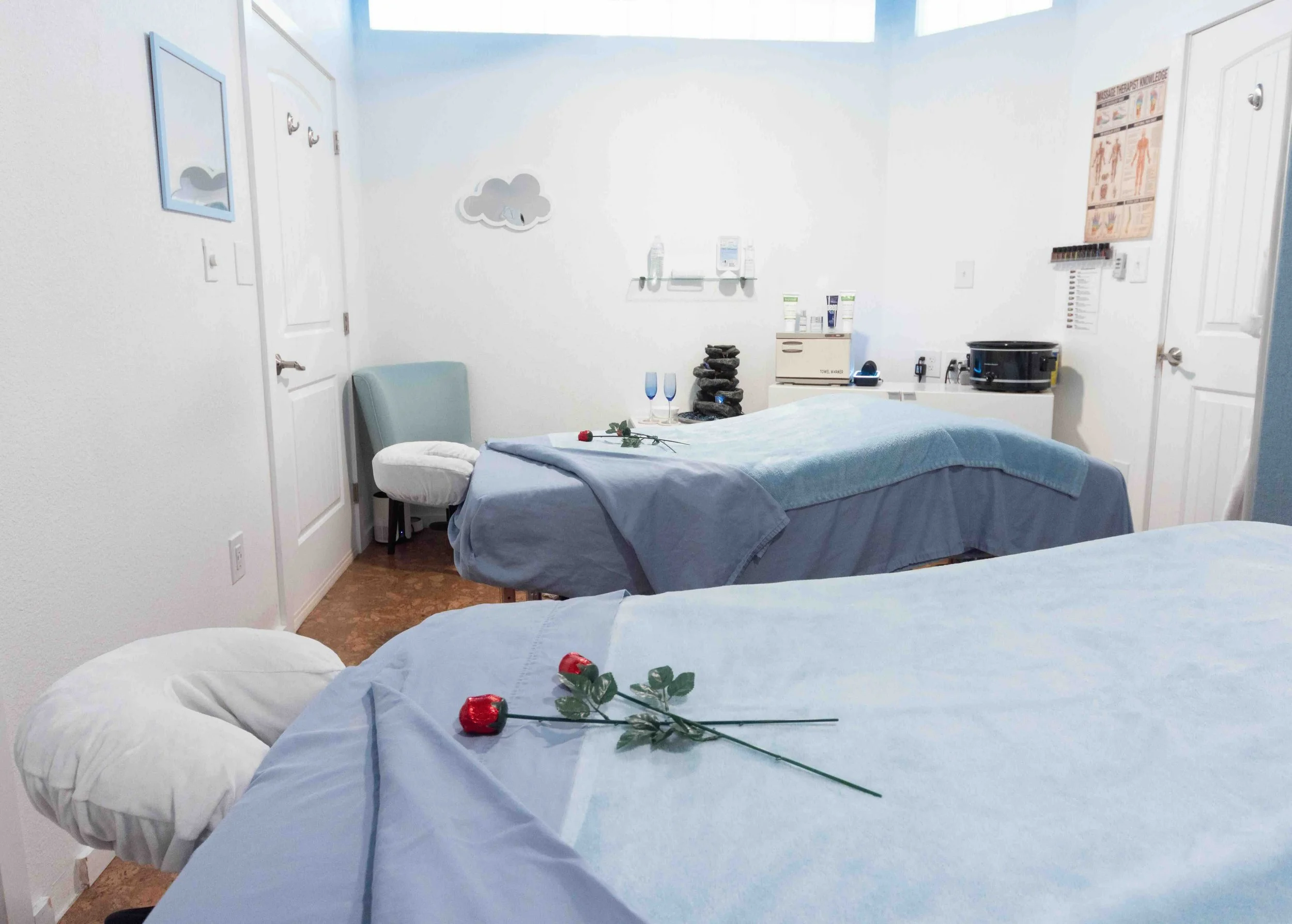Room for couples massage at Blue Skies Massage Spa in Longmont, CO