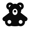 Silhouette of a teddy bear