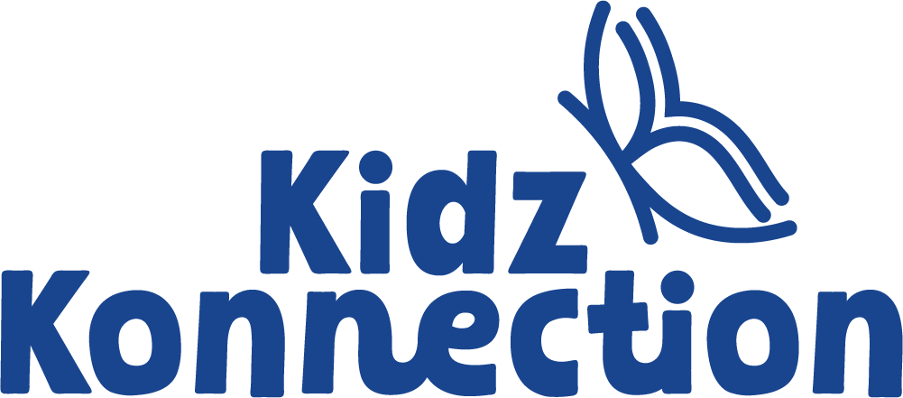 Logo of Kidz Konnection with a butterfly graphic.