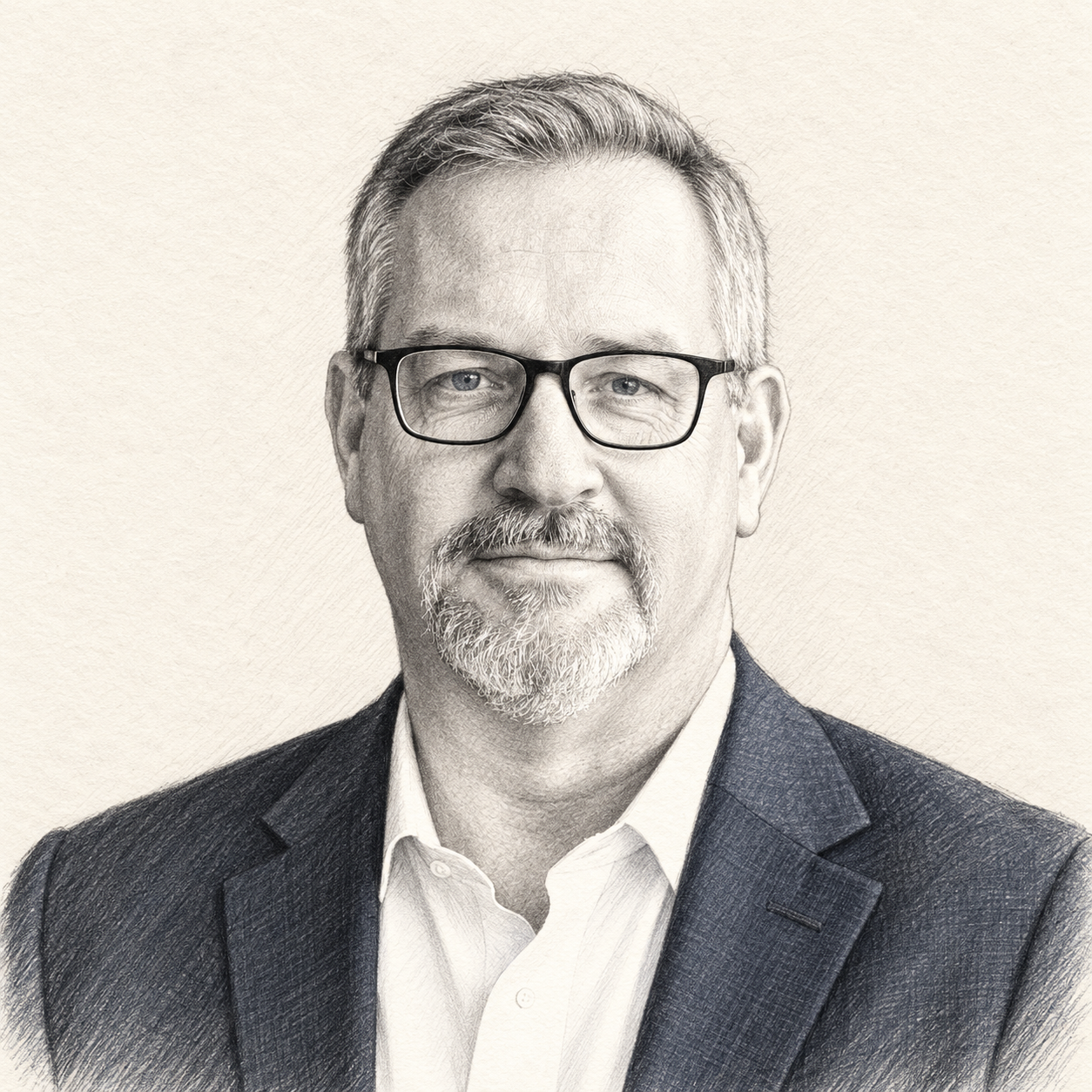 Pencil-style portrait of Bryan Cooper, Founder of WERK CM