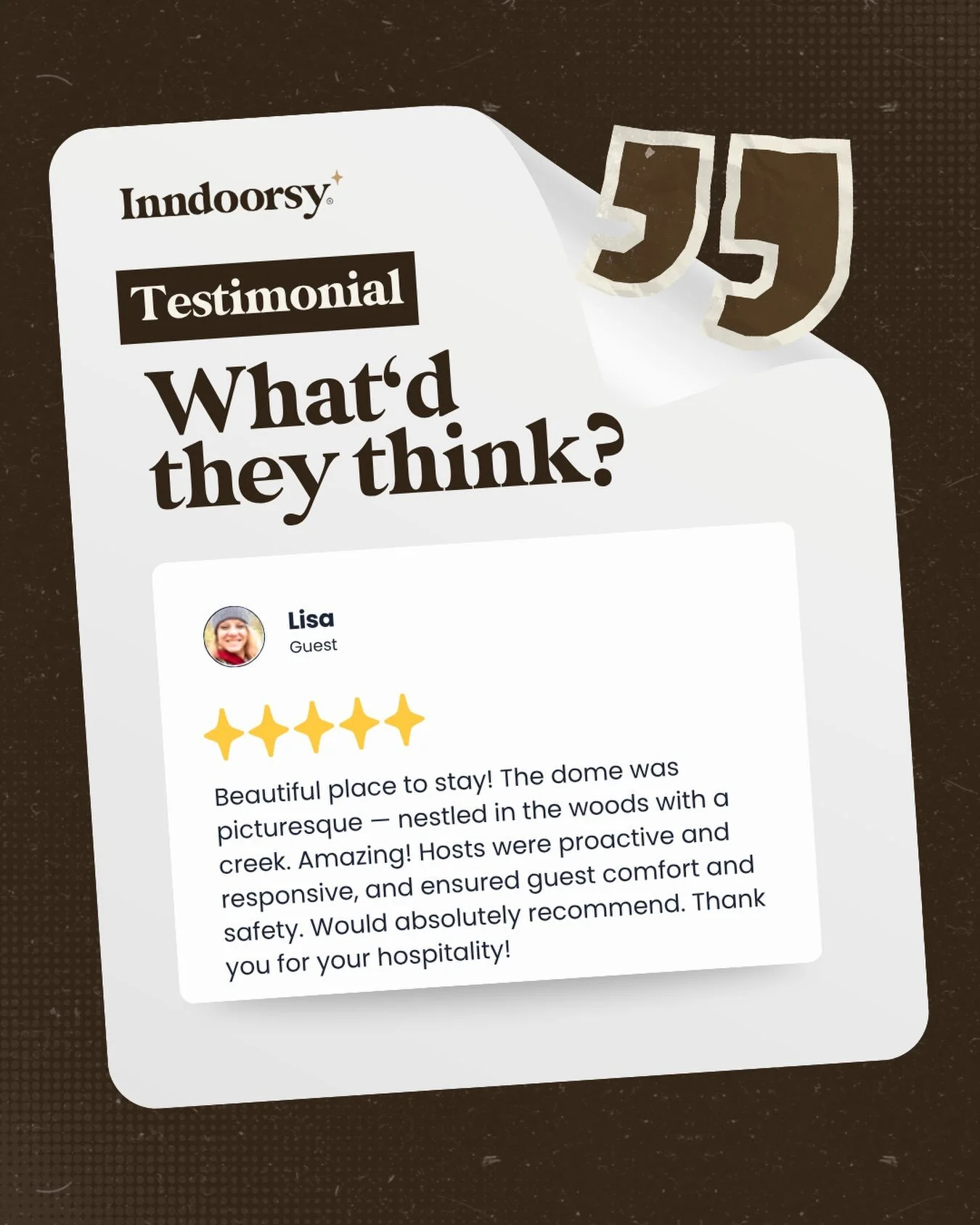 Every so often a review comes in that reads like our own mission statement, and we have to just sit with it for a second.

Book direct at inndoorsy.com.

#CouplesGetawaysRedRiverGorge #InndoorsyHotelsKentucky #Inndoorsy #UniqueStaysinKentucky #Unique