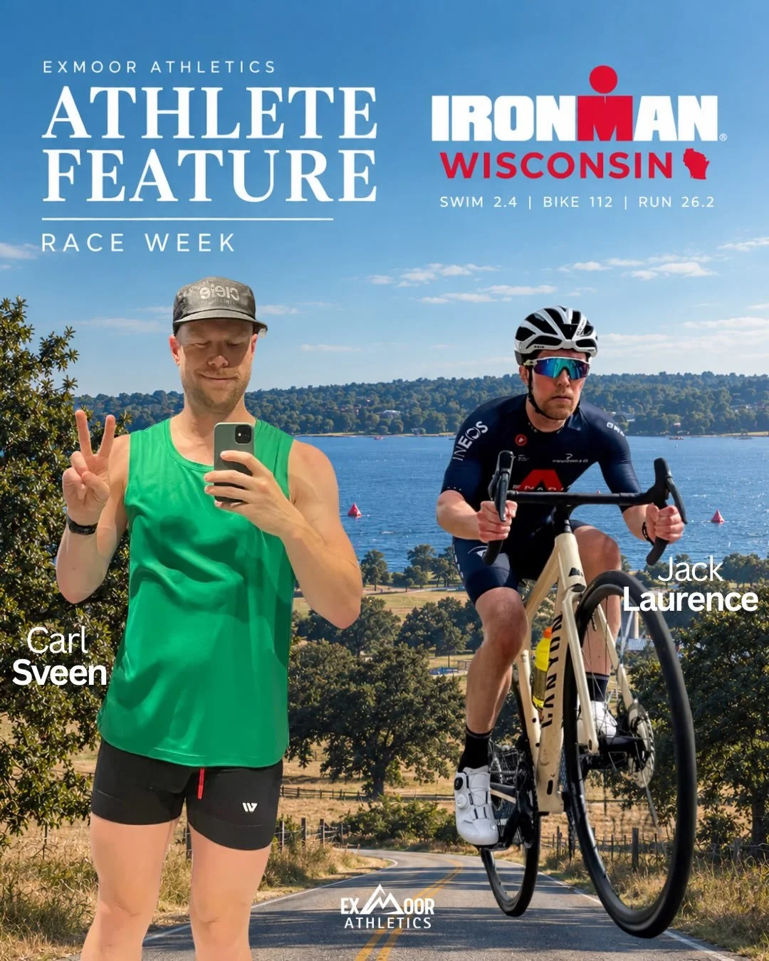 Exmoor Athletics athletes @carlsveen and @jacksonhammer getting ready for race day! 

Both are taking on the full distance for the first time! It&rsquo;ll be fun tracking their day at Ironman Wisconsin on Sunday. 

#ExmoorAthletics #ExploreYourEdge

